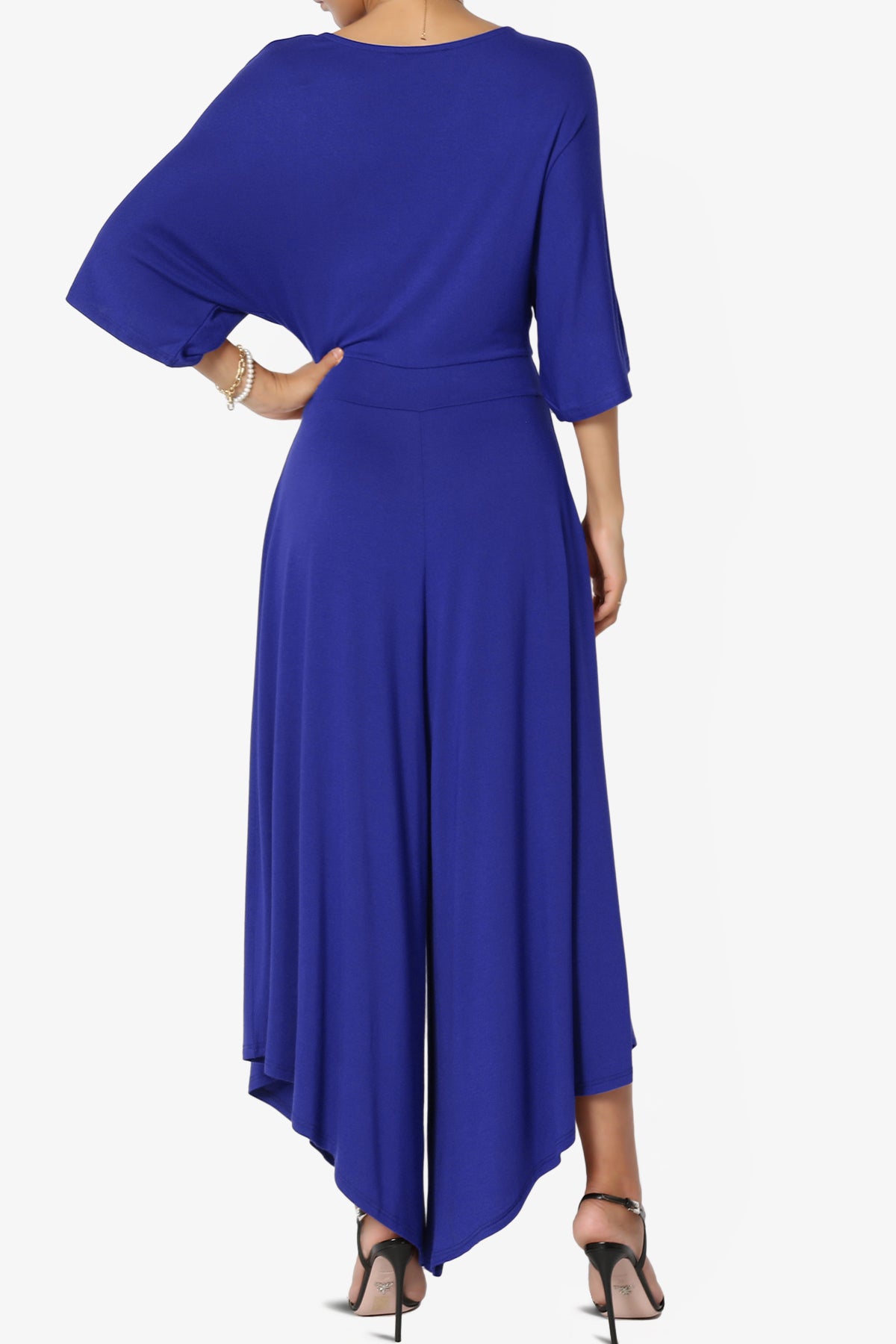 Genie Surplice Wrap Asymmertic Wide Leg Jumpsuit