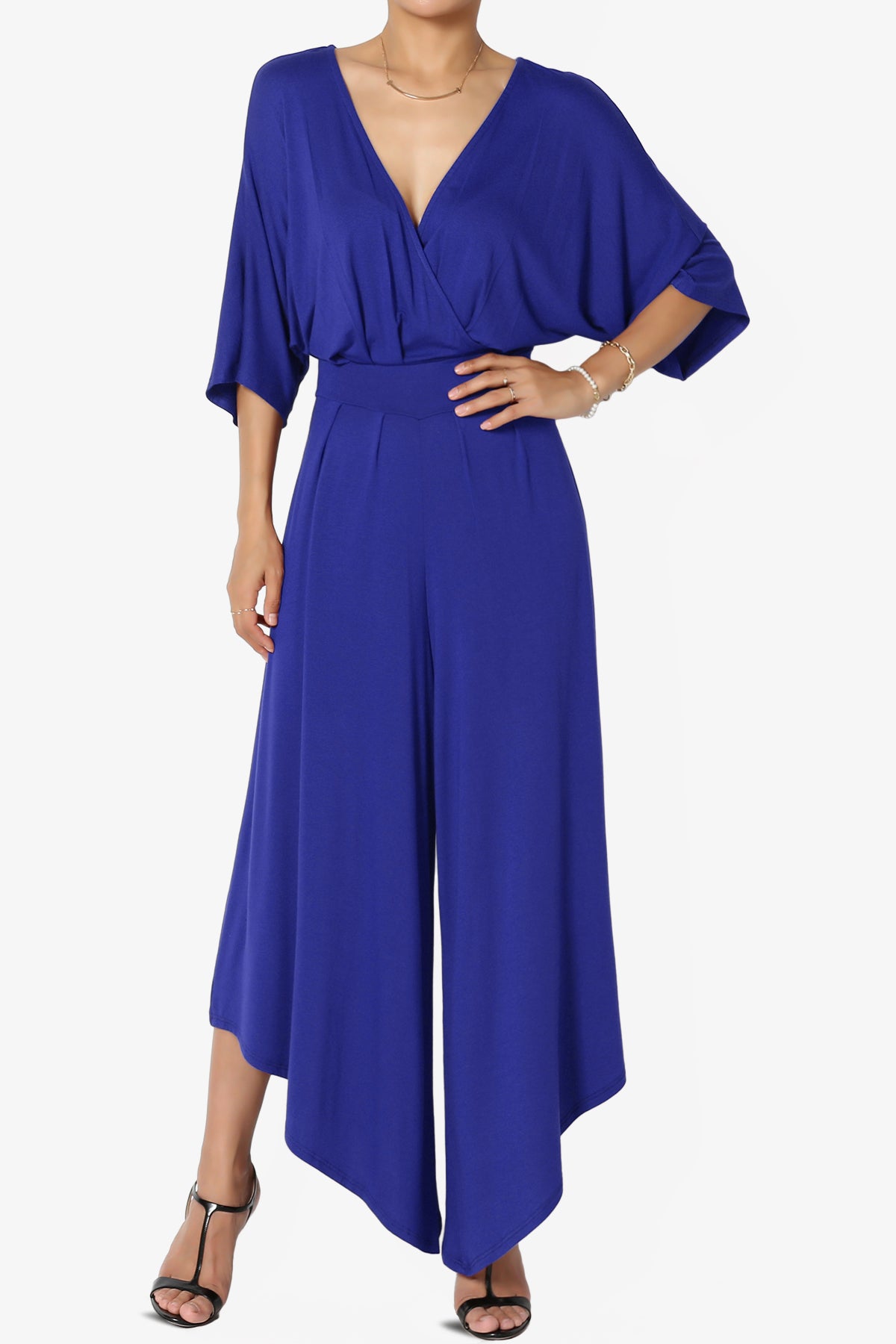 Genie Surplice Wrap Asymmertic Wide Leg Jumpsuit