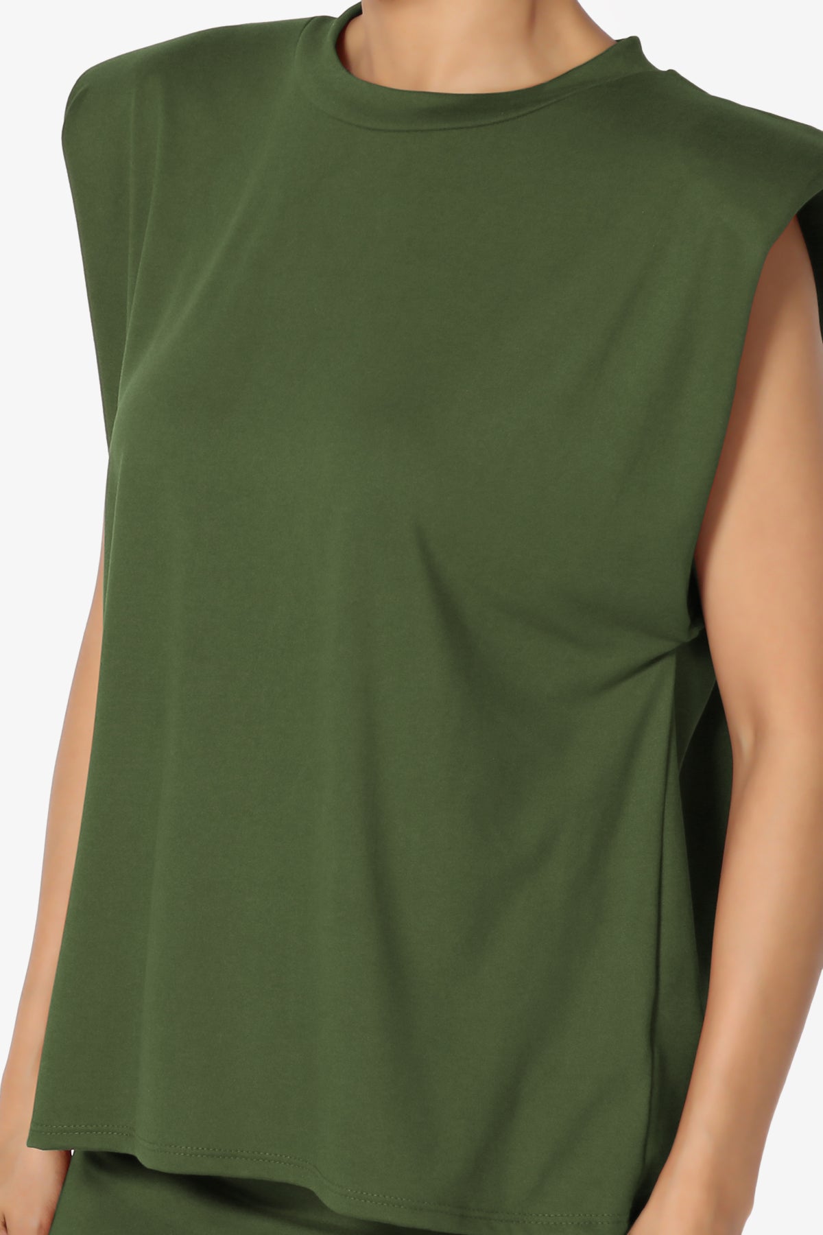 Joey Padded Shoulder Tank Top & Midi Pencil Skirt SET