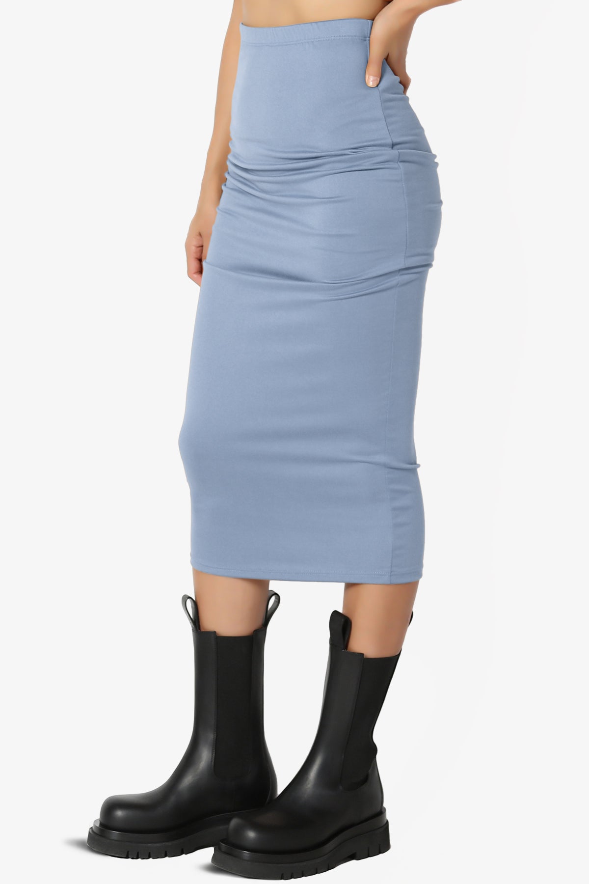 Joey Buttery Soft Knit Midi Pencil Skirt