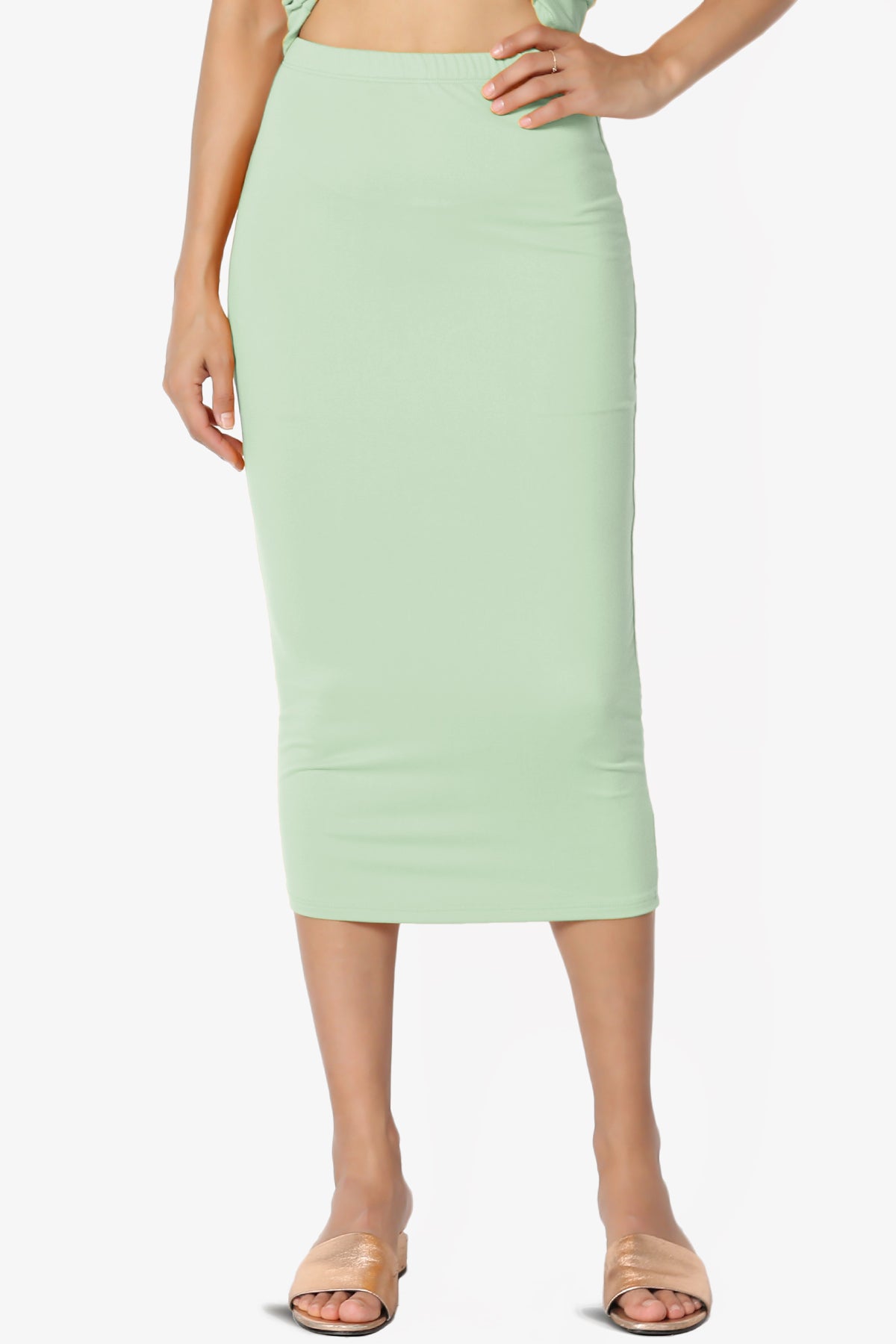 Joey Buttery Soft Knit Midi Pencil Skirt