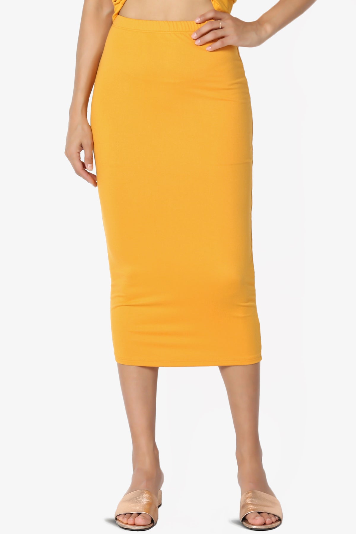 Joey Buttery Soft Knit Midi Pencil Skirt