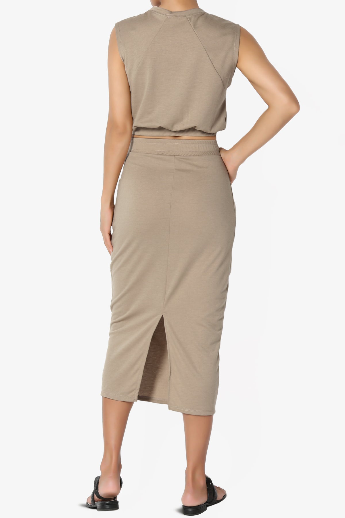 Discreet Crop Tank Top & Midi Skirt SET PLUS