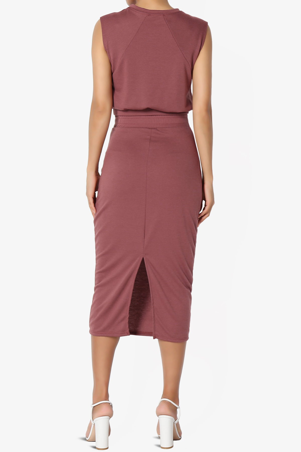 Discreet Crop Tank Top & Midi Skirt SET MORE COLORS