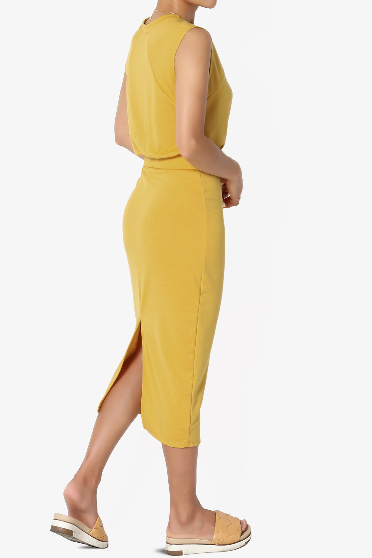Discreet Crop Tank Top & Midi Skirt SET MORE COLORS