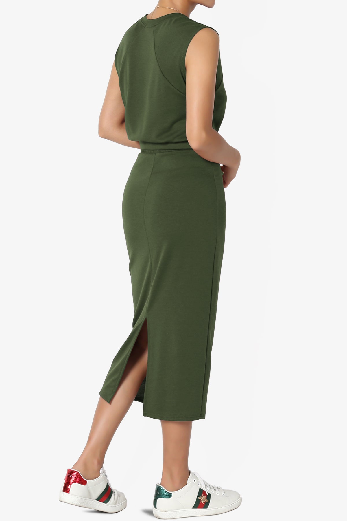 Discreet Crop Tank Top & Midi Skirt SET MORE COLORS