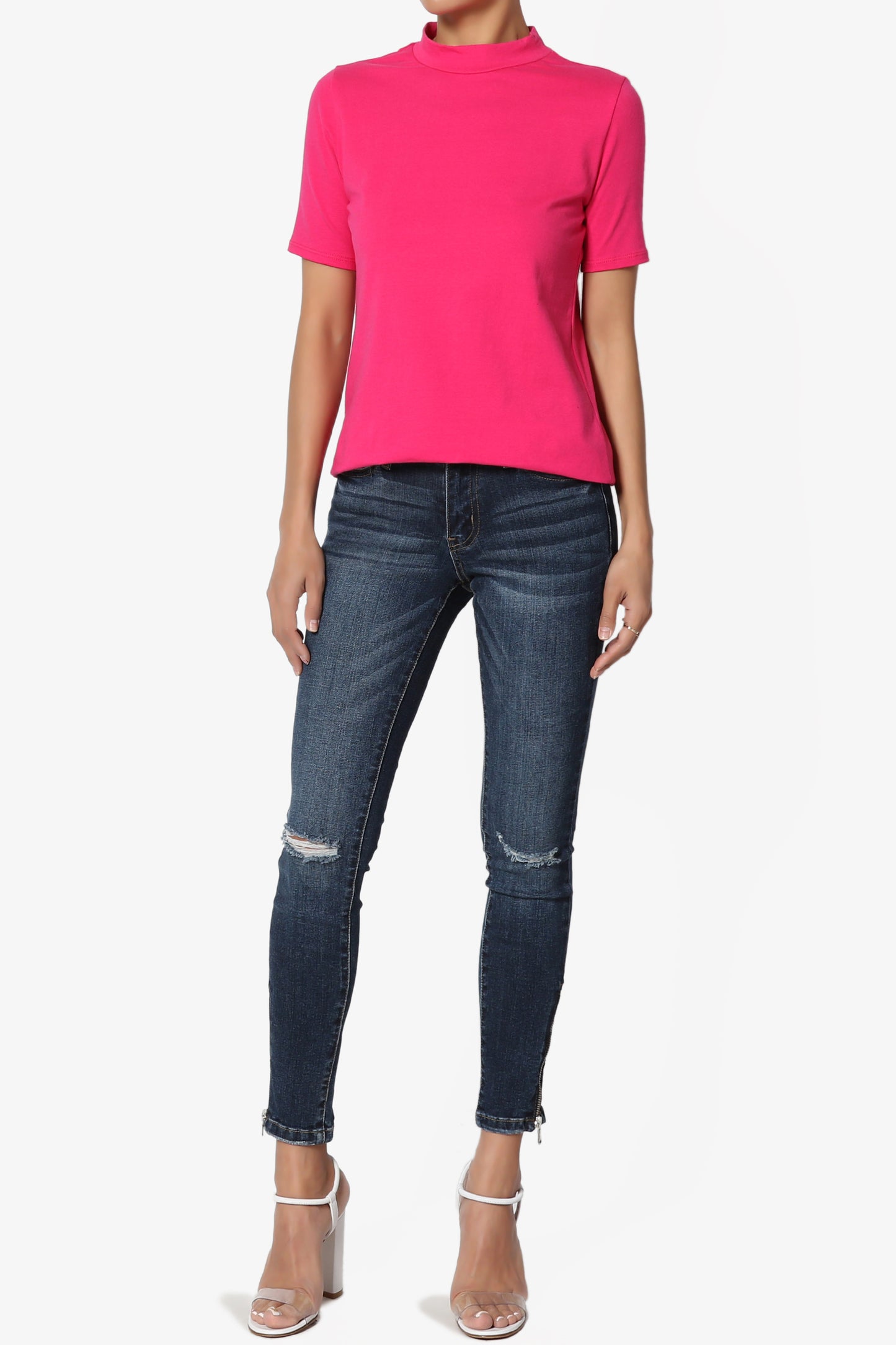 Kahiko Mock Neck Short Sleeve Tee PLUS - TheMogan