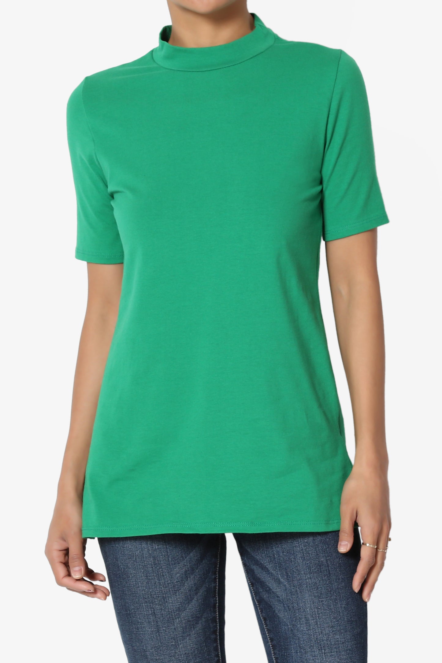 Kahiko Mock Neck Short Sleeve Tee PLUS - TheMogan