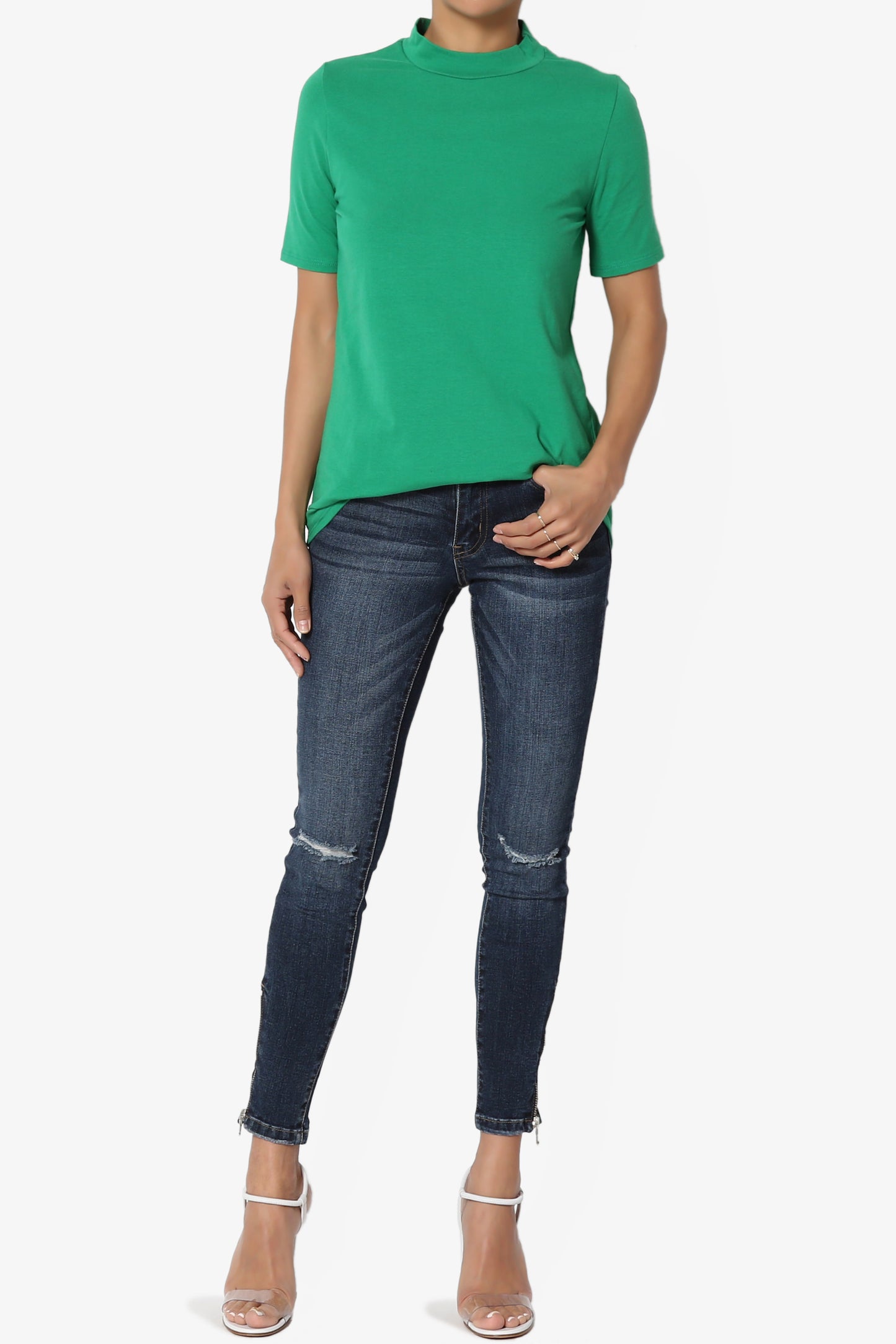 Kahiko Mock Neck Short Sleeve Tee - TheMogan