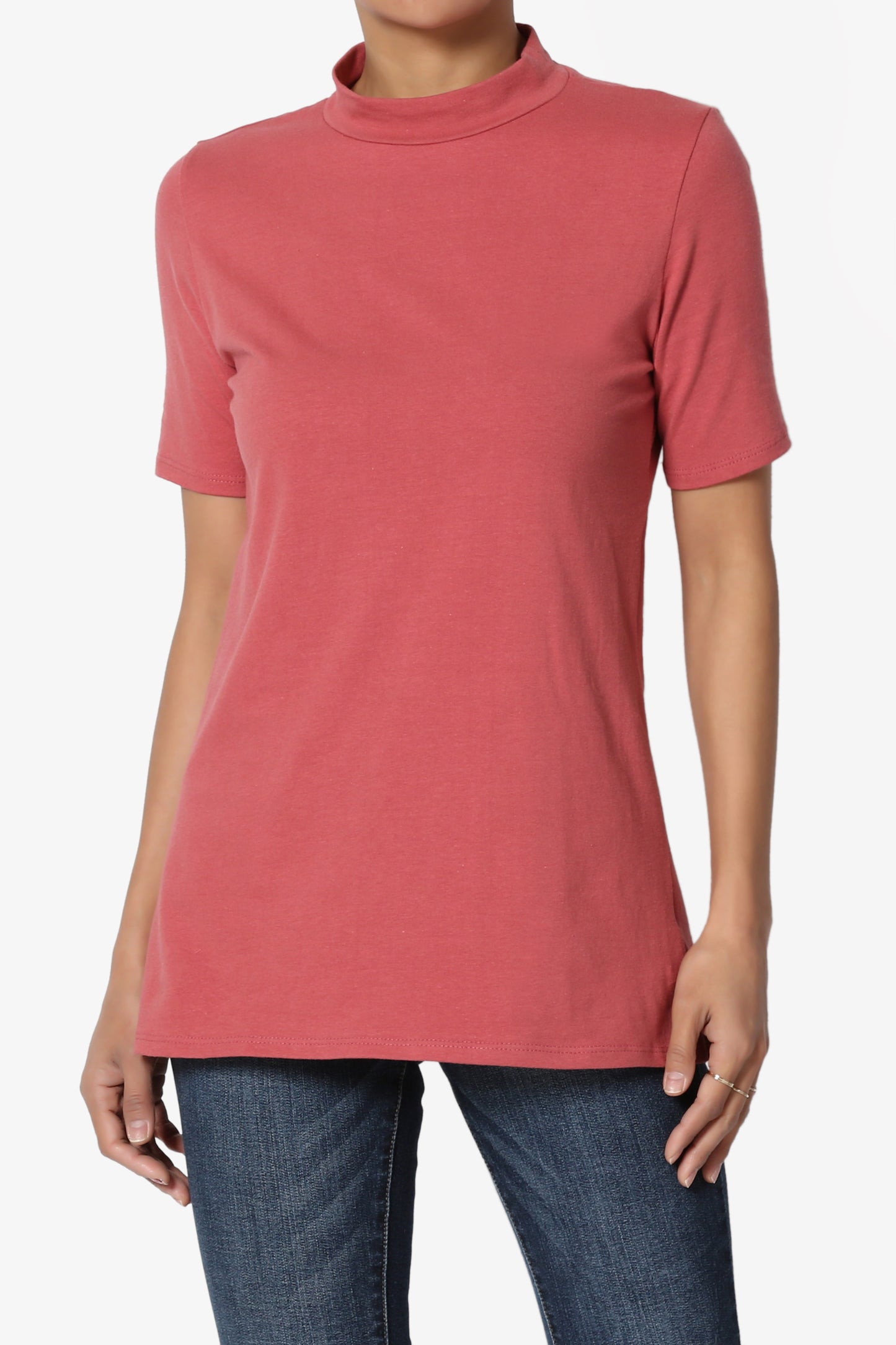 Kahiko Mock Neck Short Sleeve Tee PLUS - TheMogan