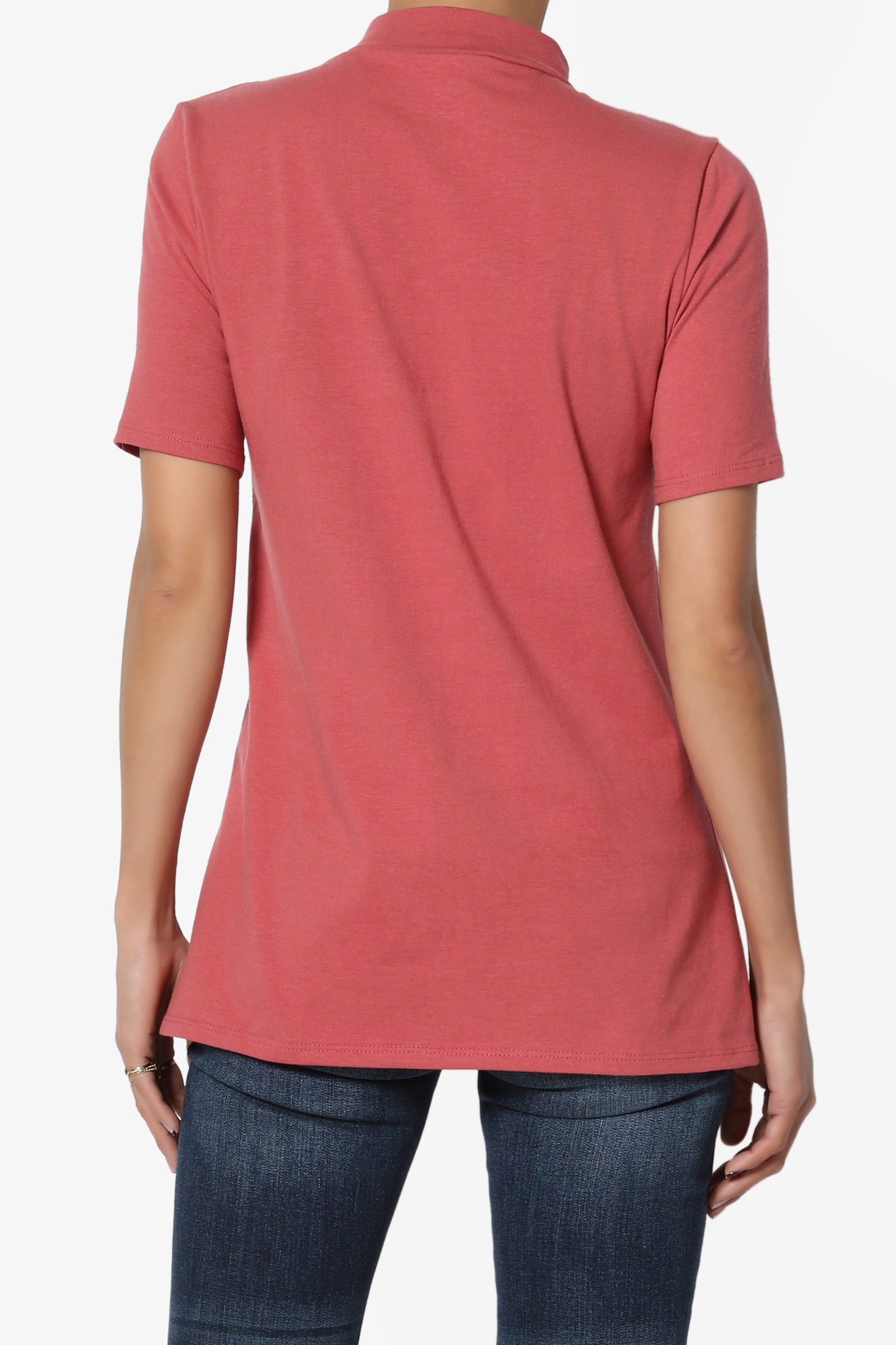 Kahiko Mock Neck Short Sleeve Tee PLUS - TheMogan