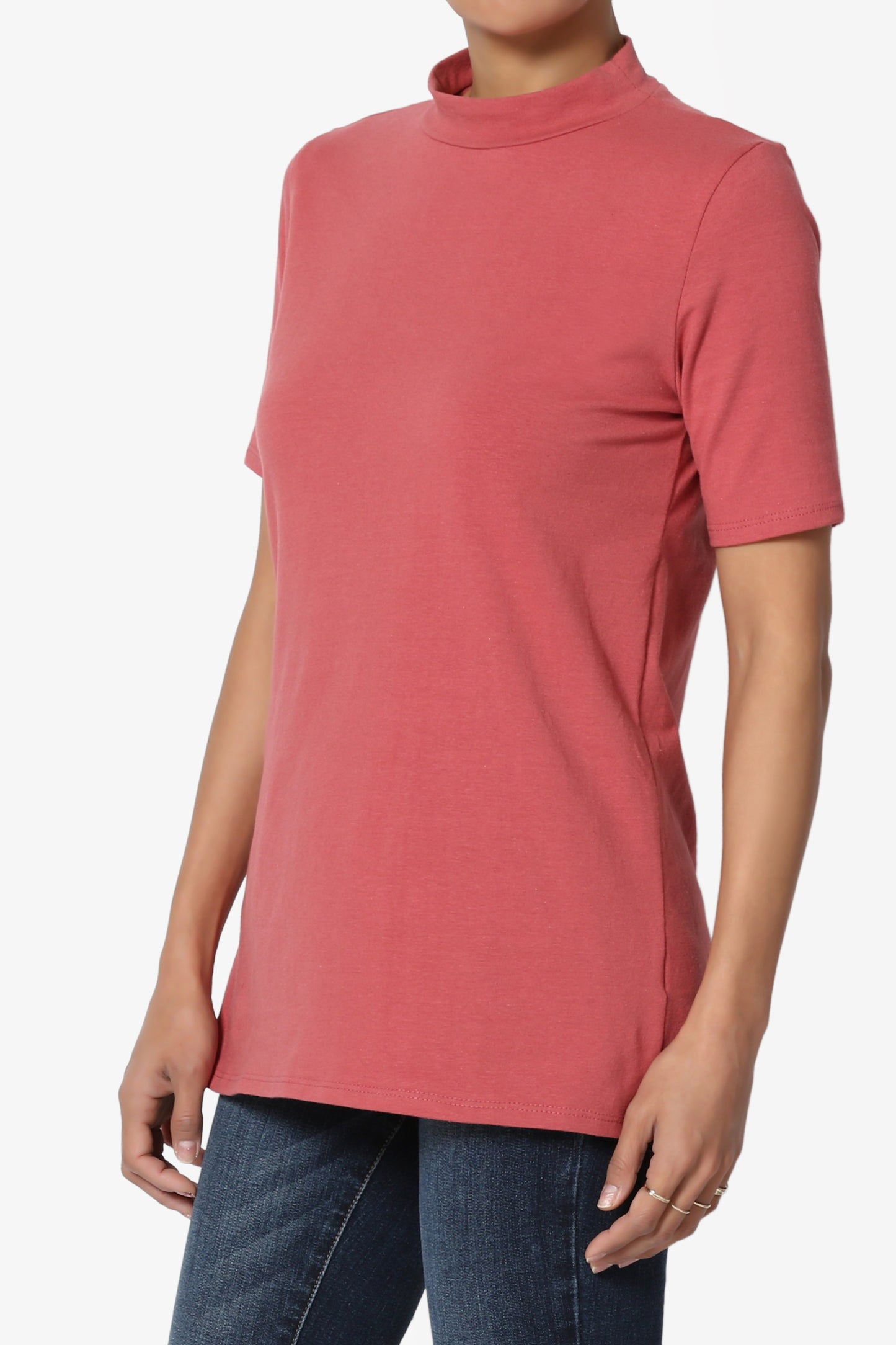 Kahiko Mock Neck Short Sleeve Tee PLUS - TheMogan