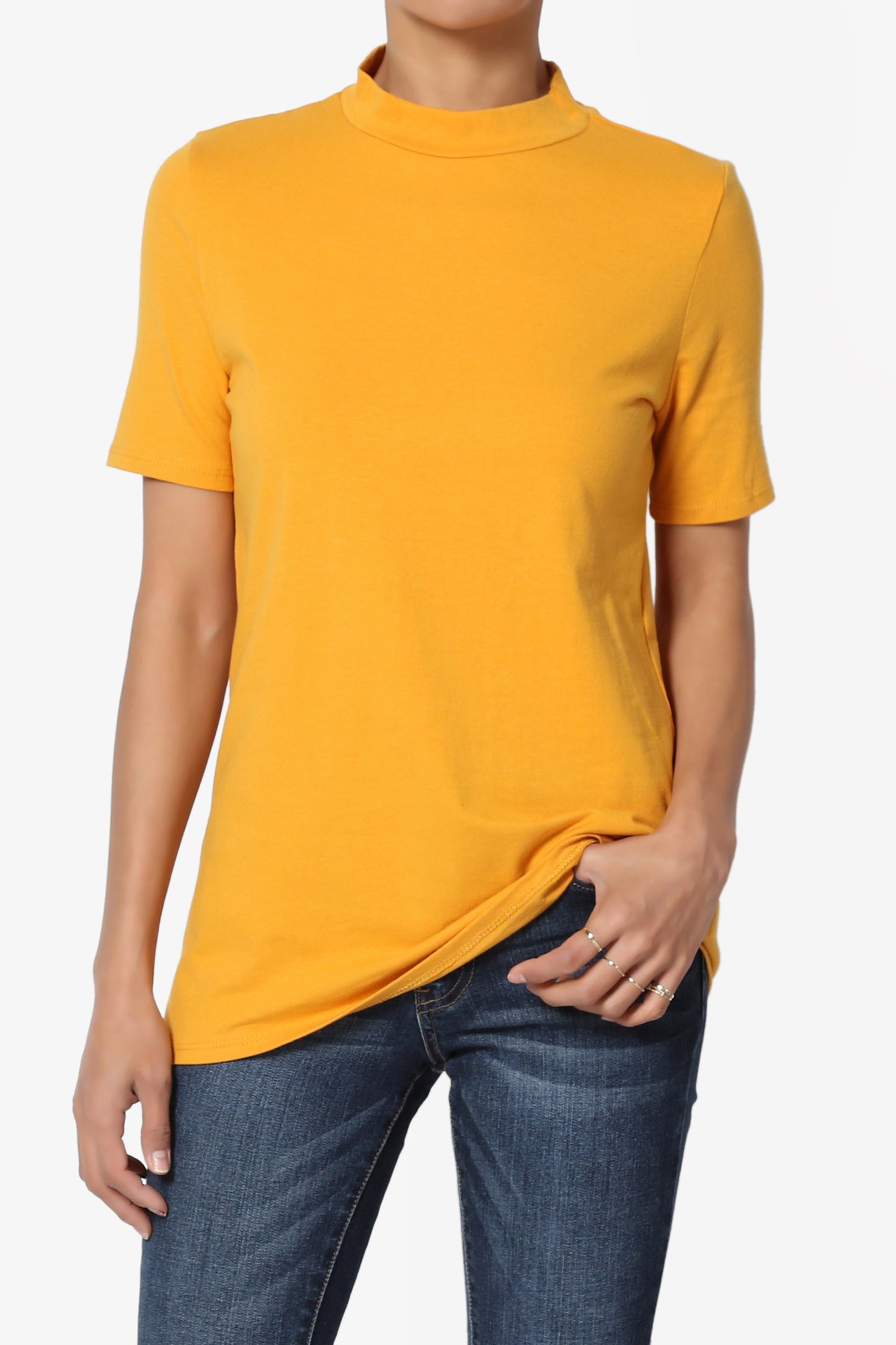 Kahiko Mock Neck Short Sleeve Tee PLUS - TheMogan