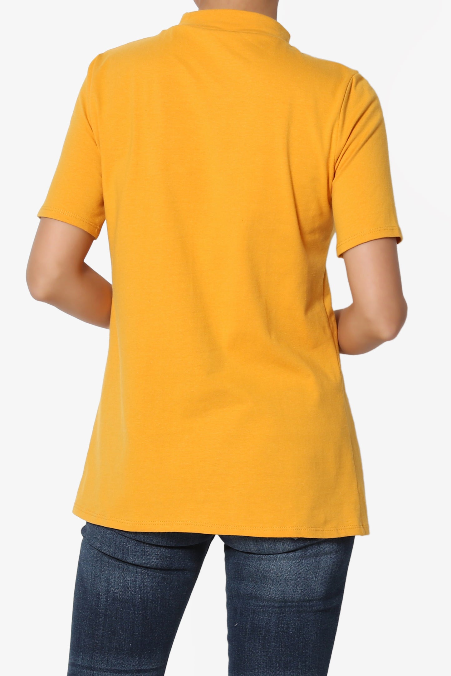 Kahiko Mock Neck Short Sleeve Tee PLUS - TheMogan
