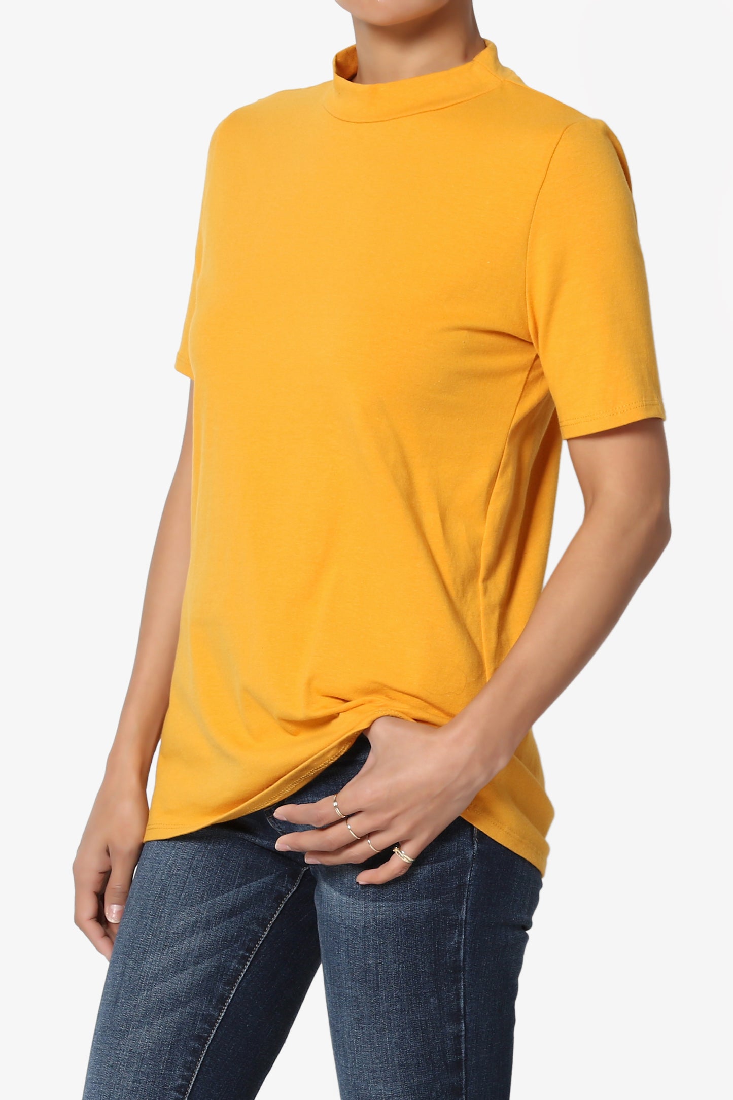 Kahiko Mock Neck Short Sleeve Tee PLUS - TheMogan