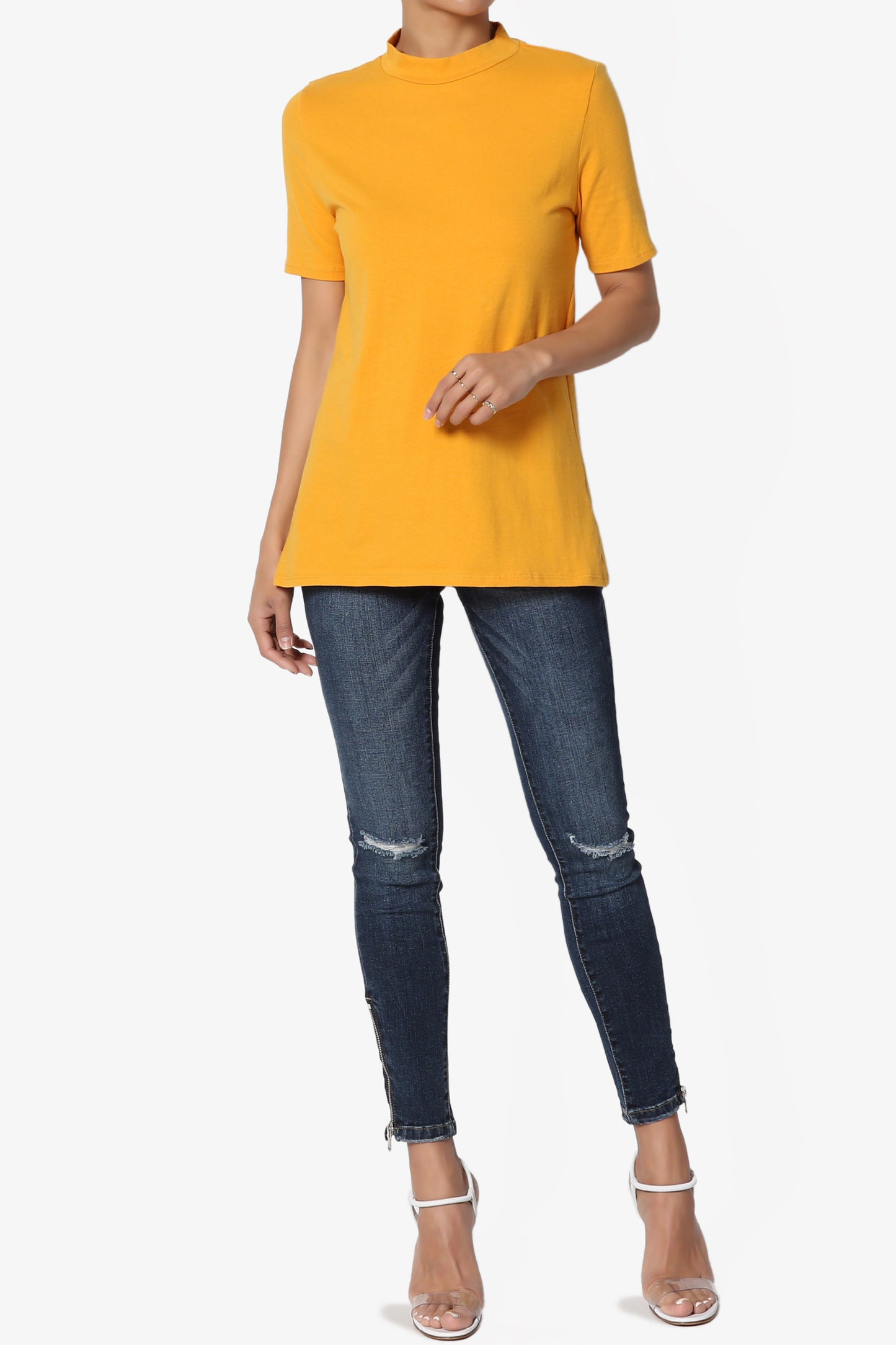 Kahiko Mock Neck Short Sleeve Tee PLUS - TheMogan