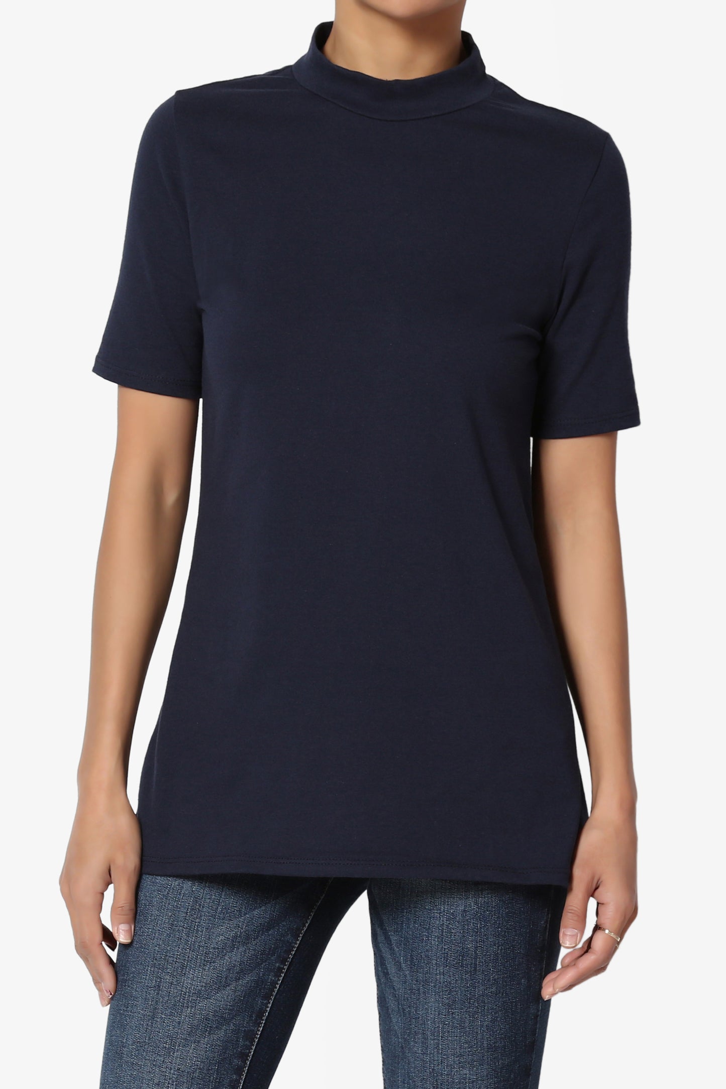 Kahiko Mock Neck Short Sleeve Tee PLUS - TheMogan