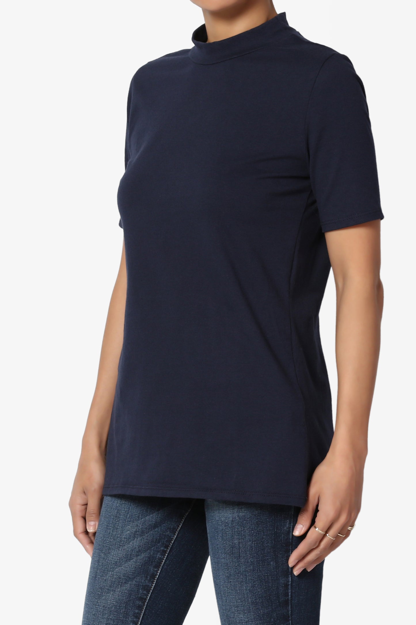 Kahiko Mock Neck Short Sleeve Tee PLUS - TheMogan