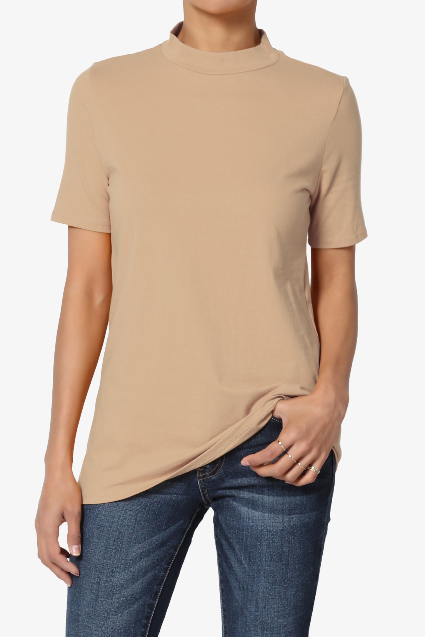 Kahiko Mock Neck Short Sleeve Tee - TheMogan