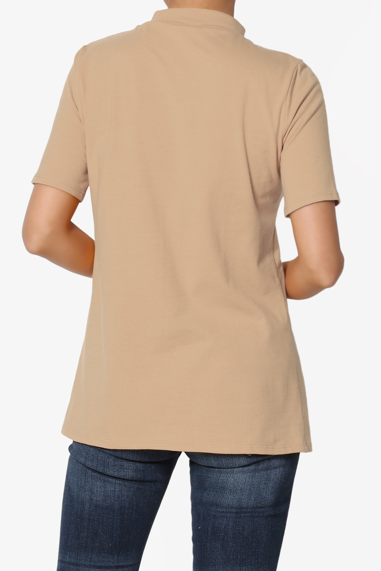 Kahiko Mock Neck Short Sleeve Tee PLUS - TheMogan
