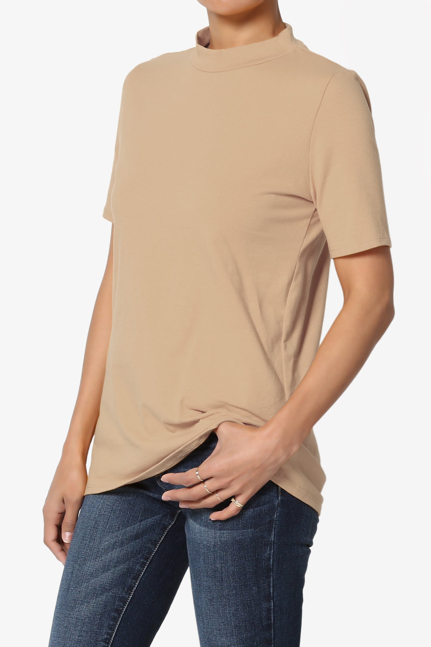 Kahiko Mock Neck Short Sleeve Tee - TheMogan
