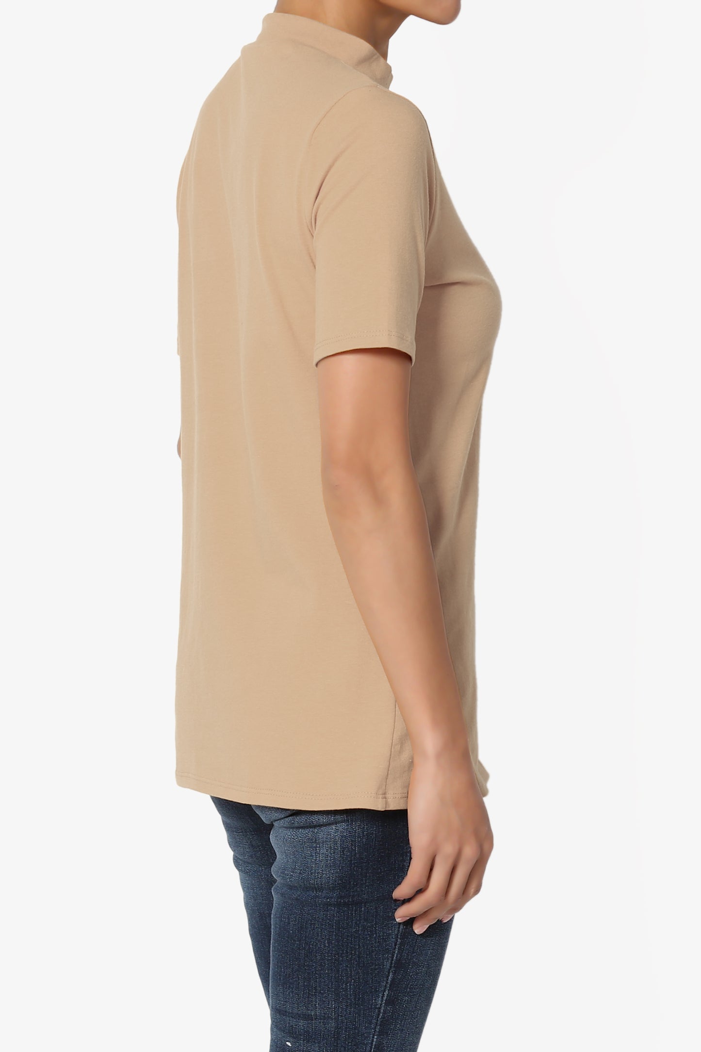Kahiko Mock Neck Short Sleeve Tee PLUS - TheMogan
