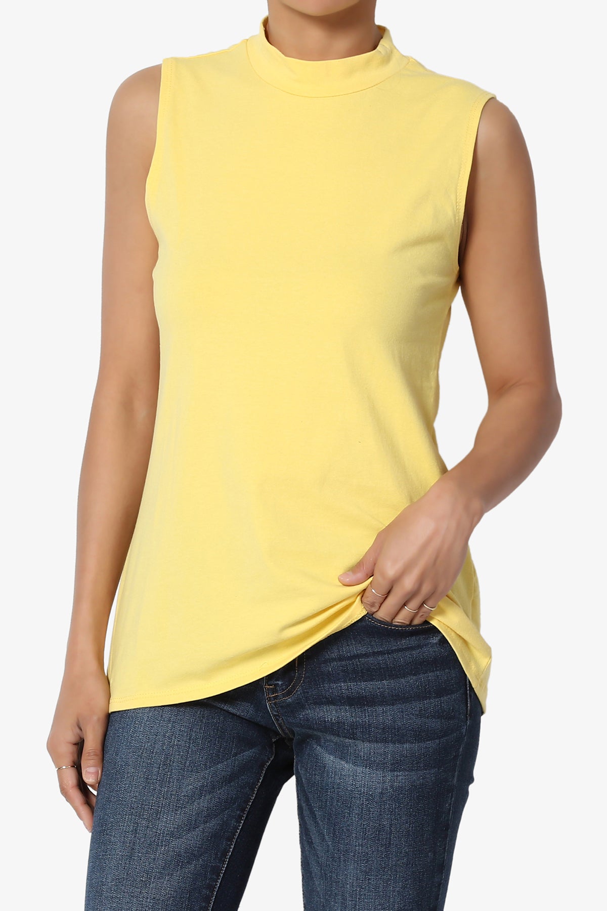 Kahiko Sleeveless Mock Neck Tee PLUS