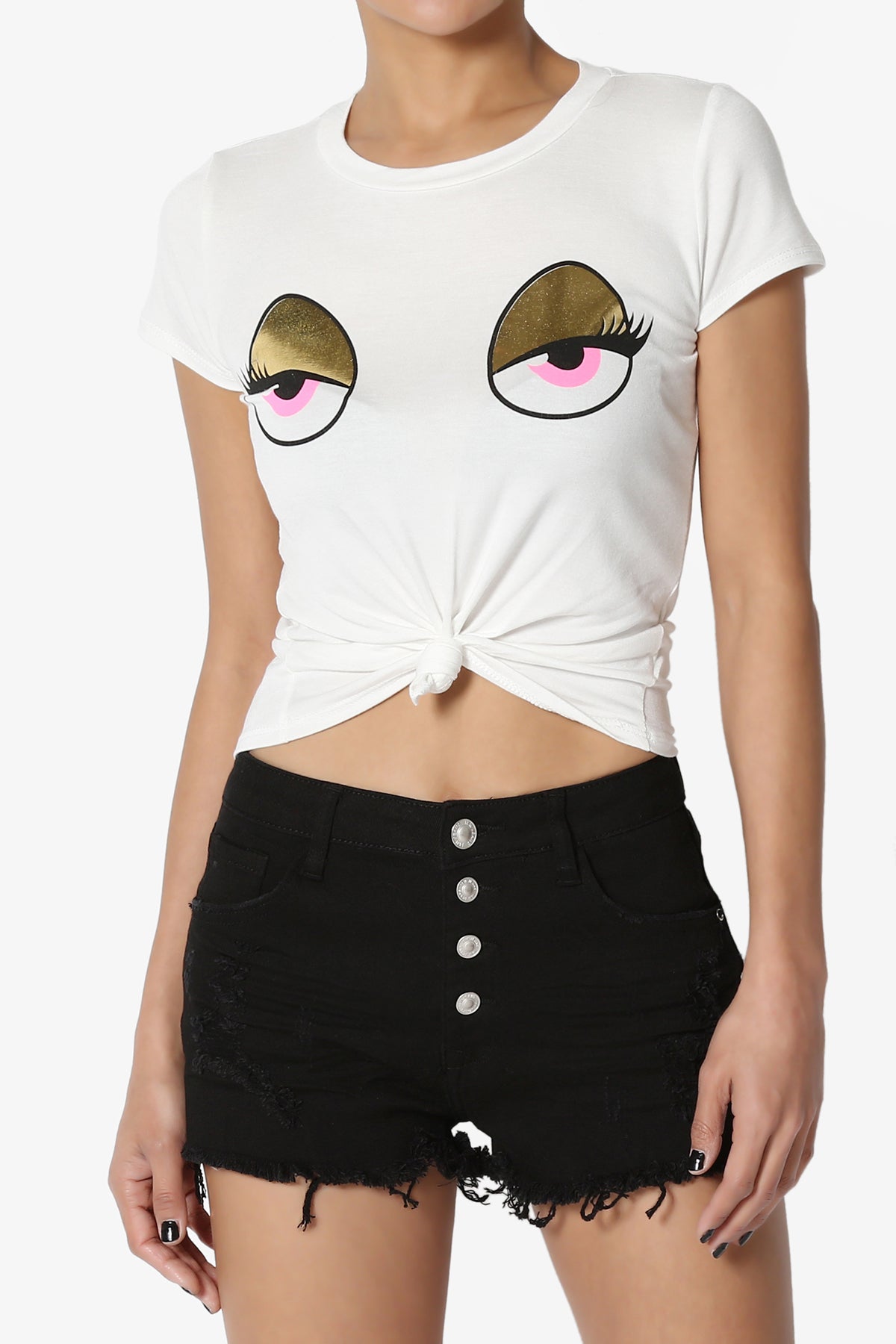 Sanderson Big Eye Print Crop Tee