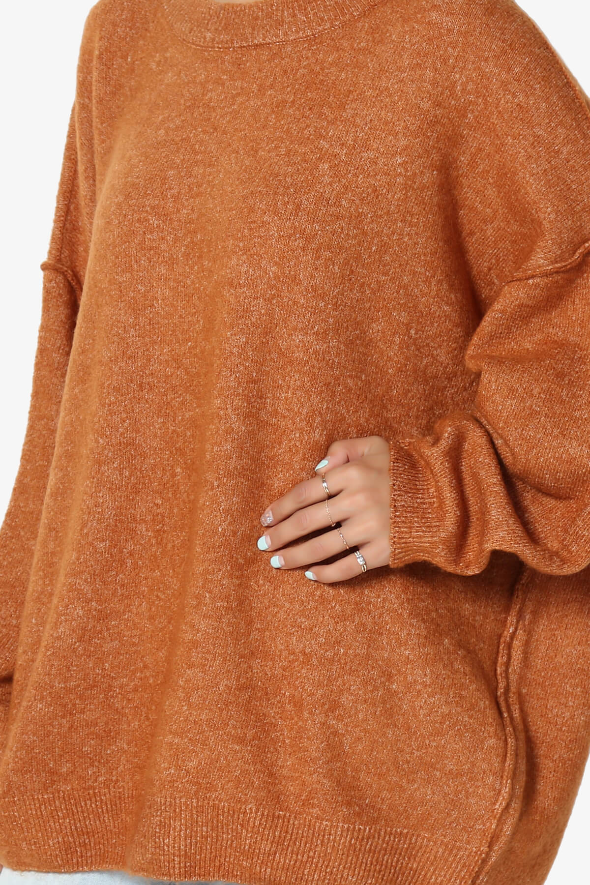 Troopa Oversized Melange Sweater ALMOND_5