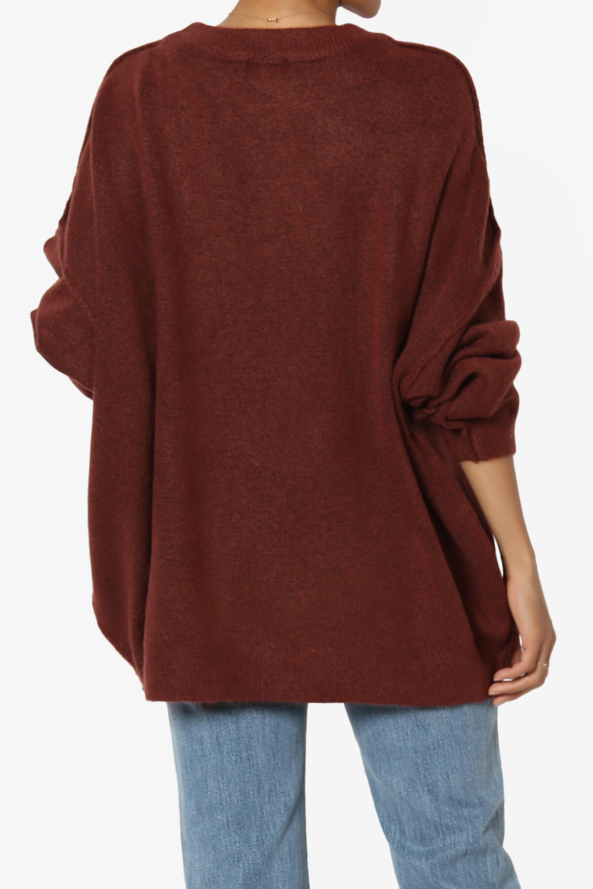 Troopa Oversized Melange Sweater DARK RUST_2