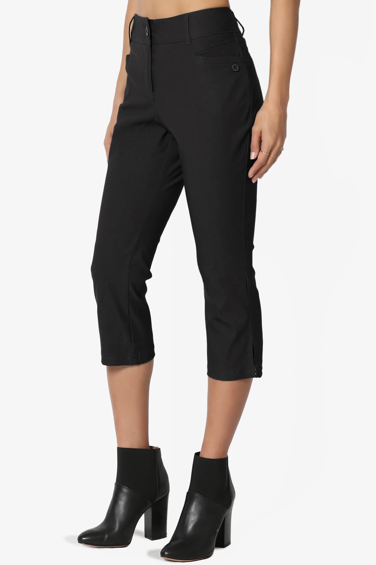 Venstra Stretch Capri Trousers BLACK_3