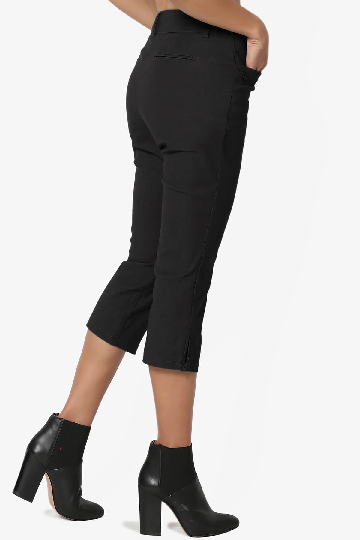 Venstra Stretch Capri Trousers BLACK_4