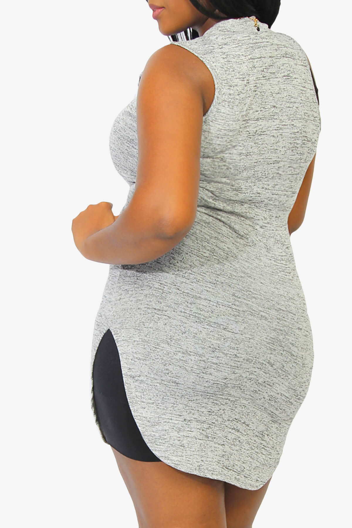 Kristin Knit Bodycon Dress PLUS HEATHER GREY_2
