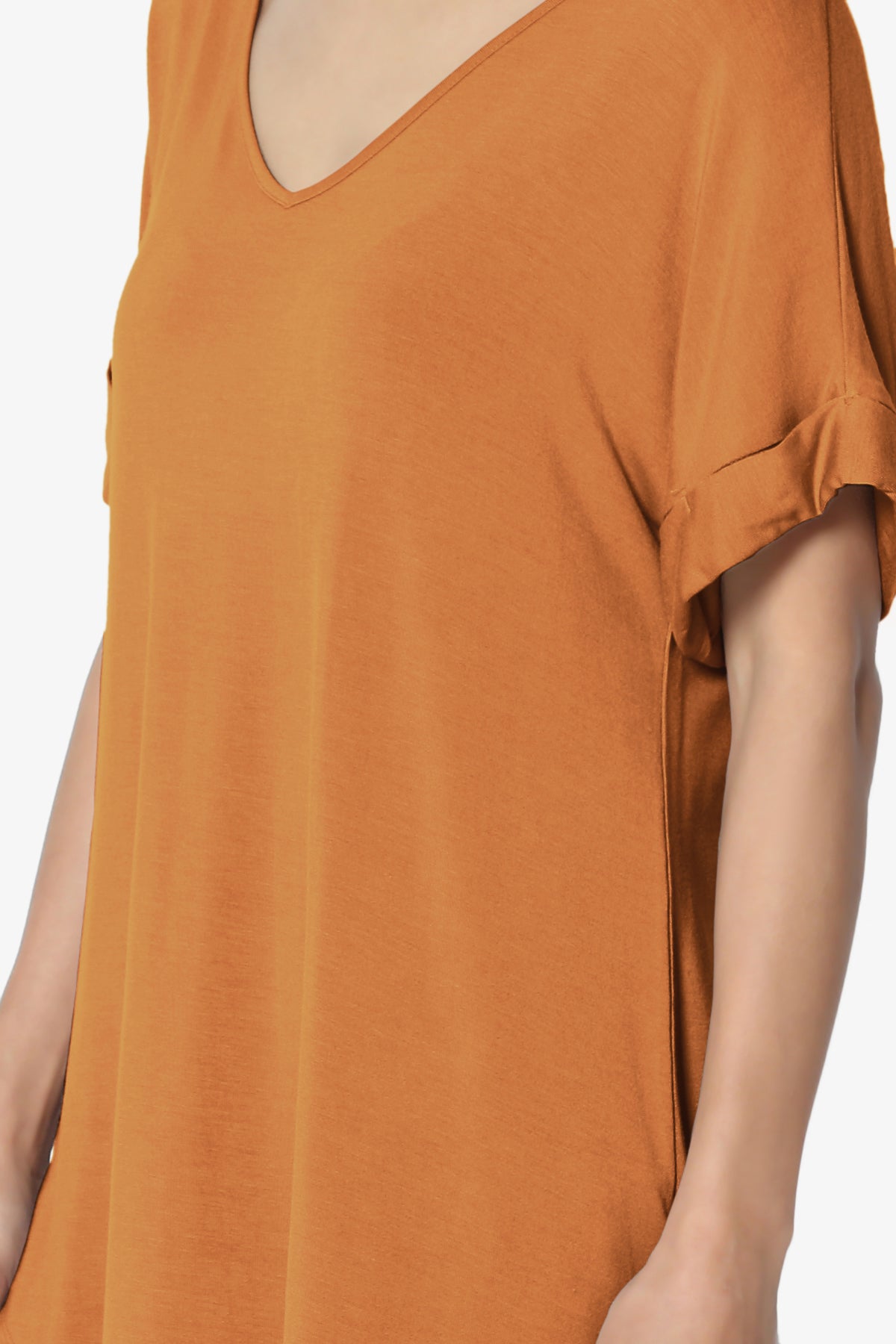 Tracey Wide V-Neck Jersey Top PLUS