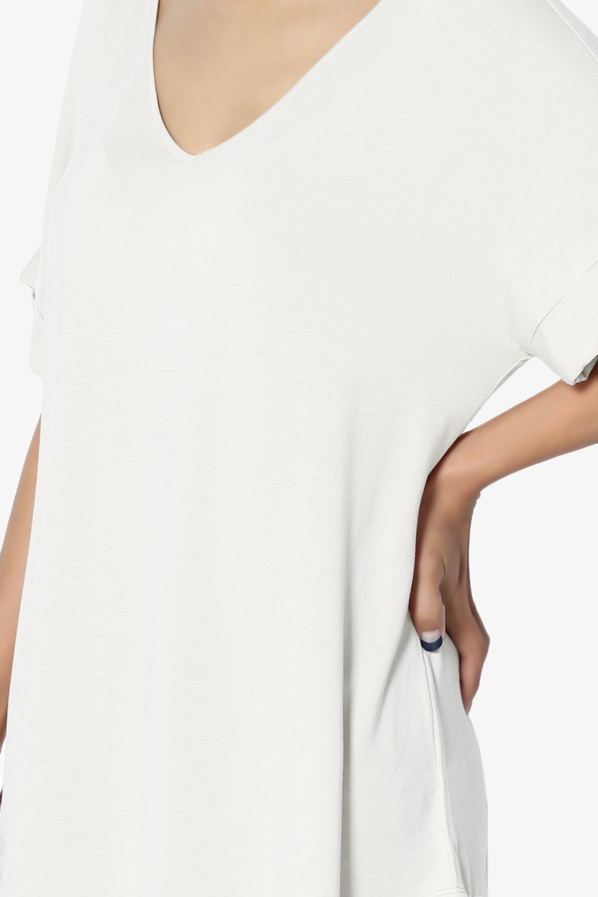 Tracey Wide V-Neck Jersey Top PLUS