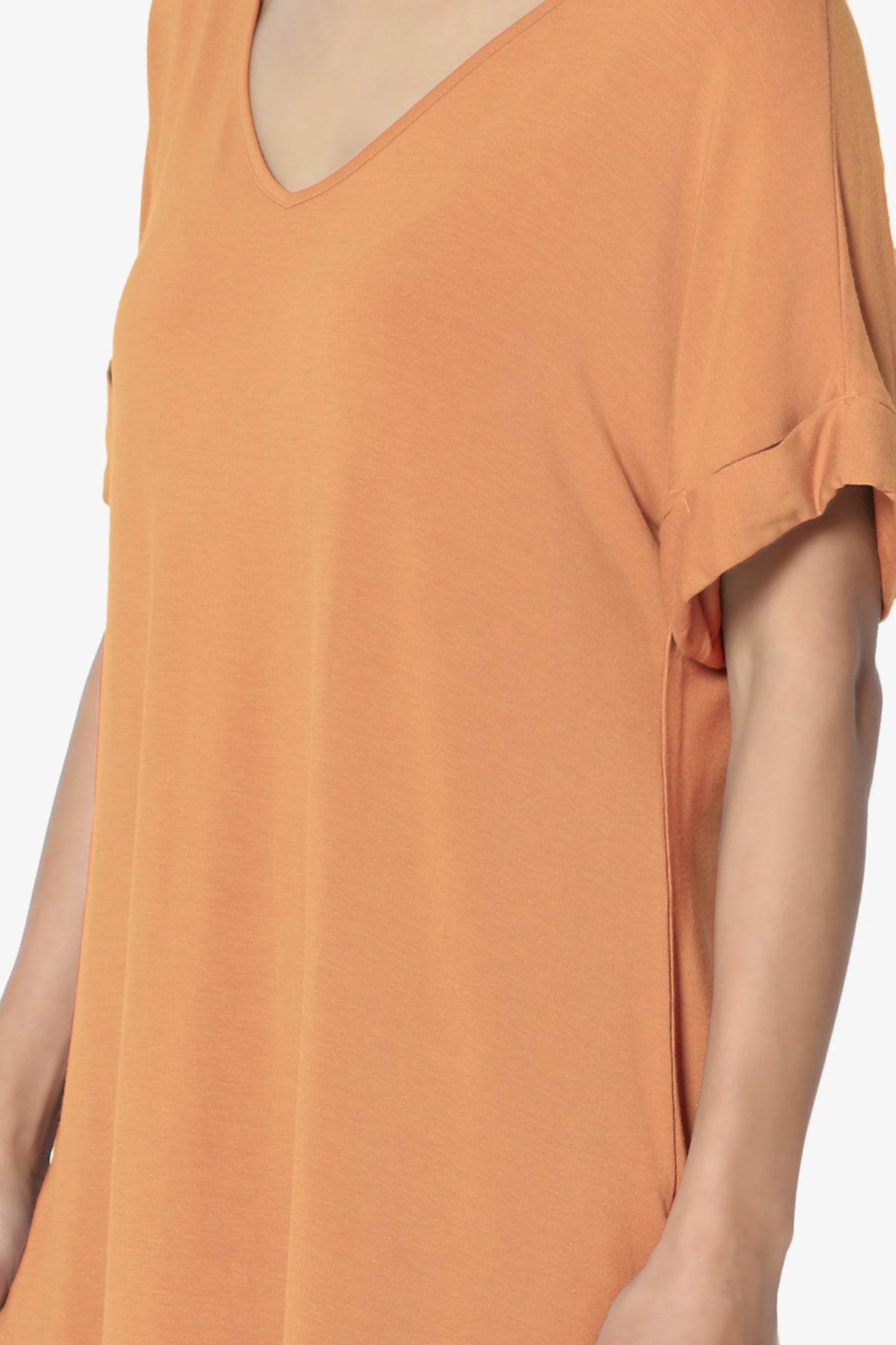Tracey Wide V-Neck Jersey Top PLUS