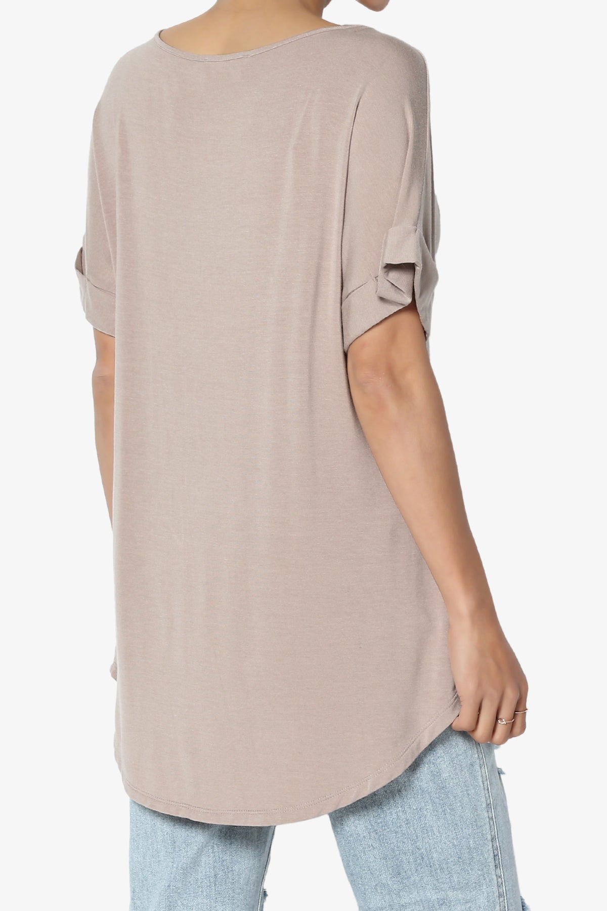 Tracey Wide V-Neck Jersey Top PLUS