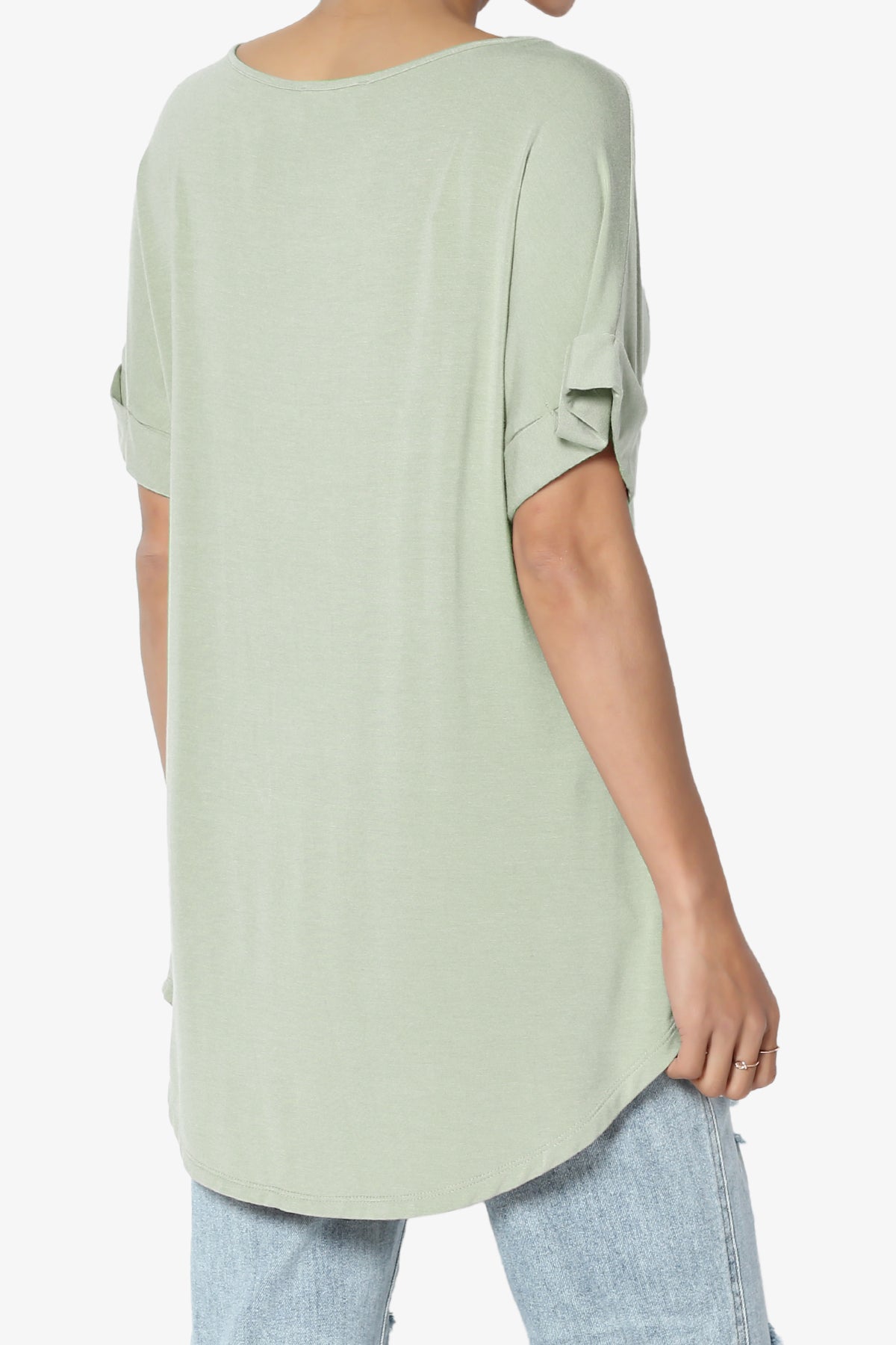 Tracey Wide V-Neck Jersey Top PLUS