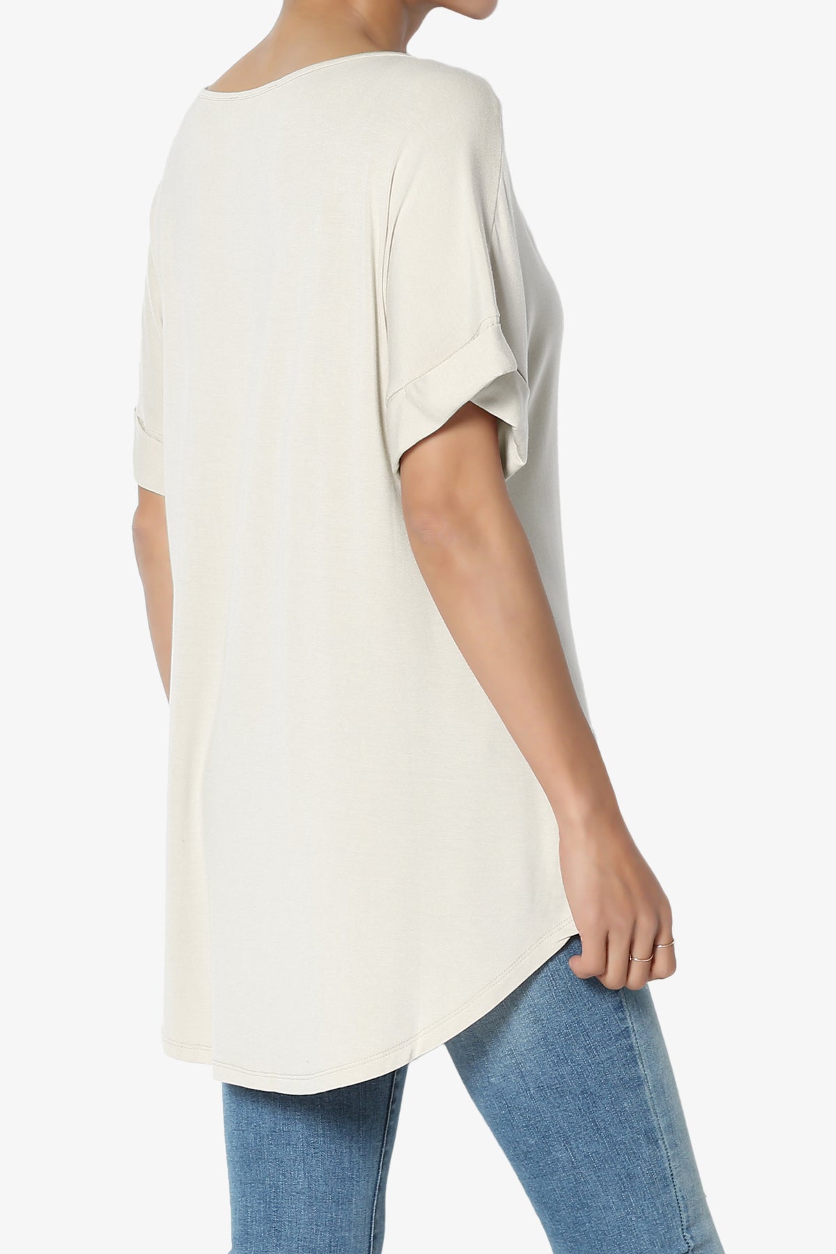 Tracey Wide V-Neck Jersey Top PLUS