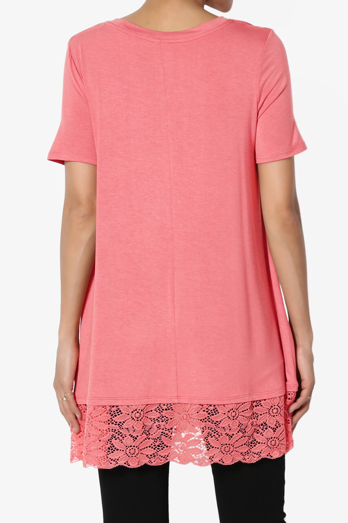 Nason Short Sleeve Lace Hem Tunic DESERT ROSE_2