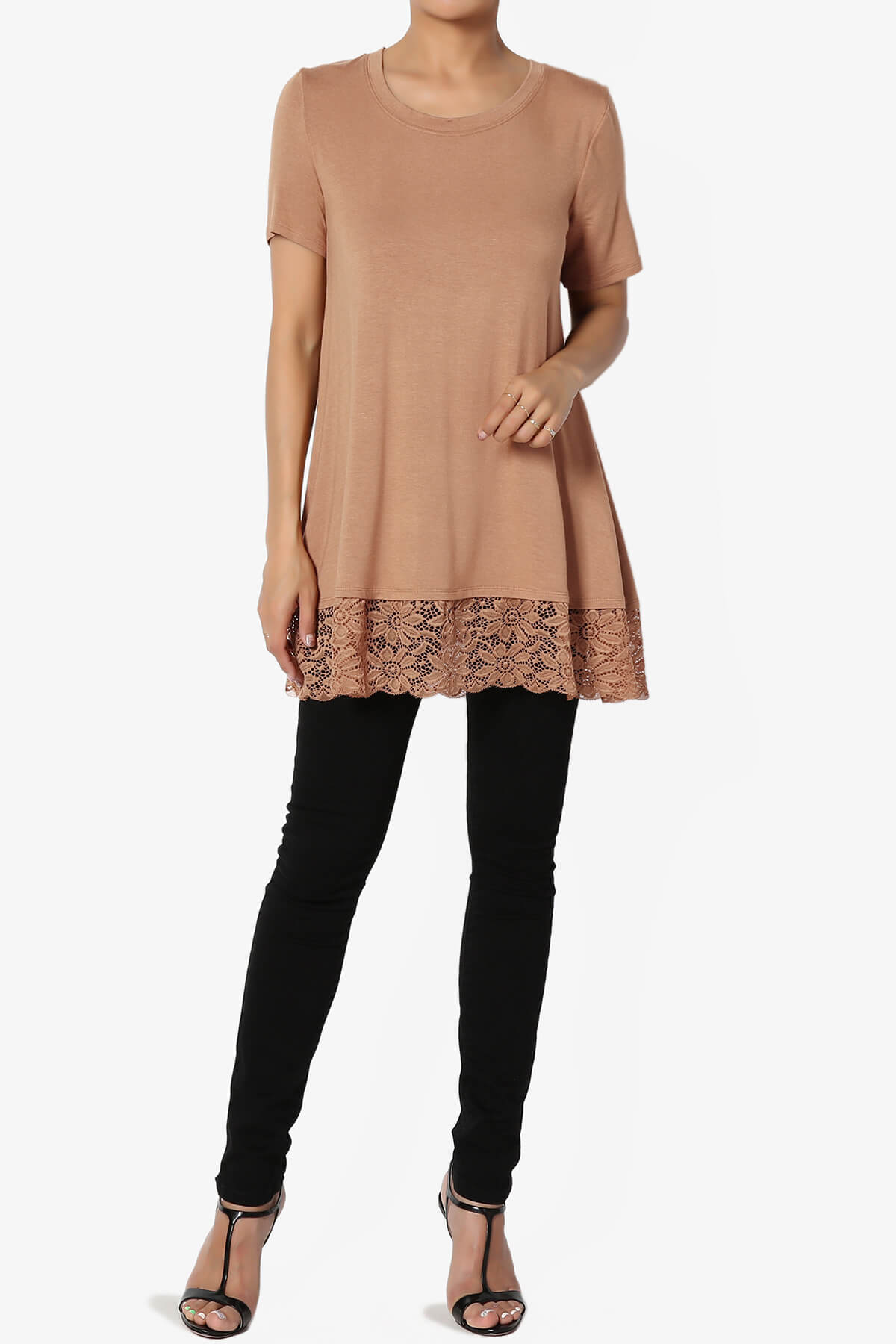 Nason Short Sleeve Lace Hem Tunic EGG SHELL_6