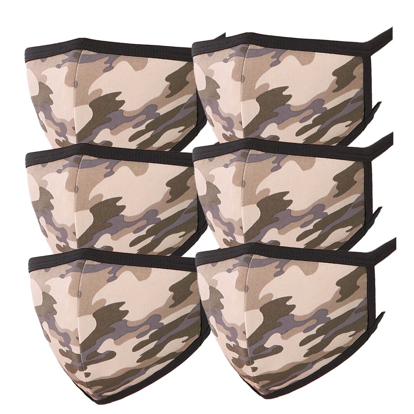 3 PACK Washable Cotton MASK With Lining Camouflage