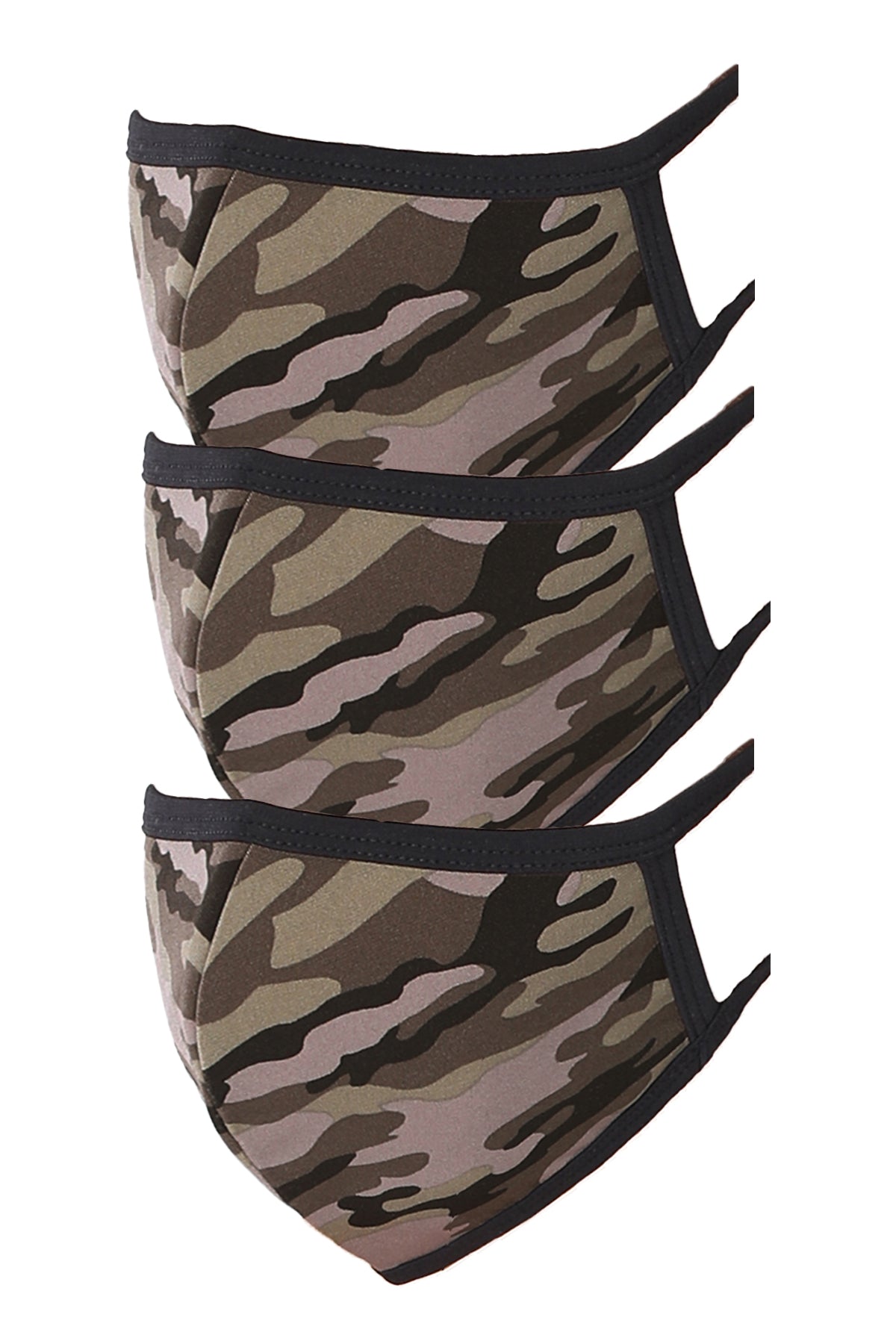 3 PACK Washable Cotton MASK With Lining Camouflage