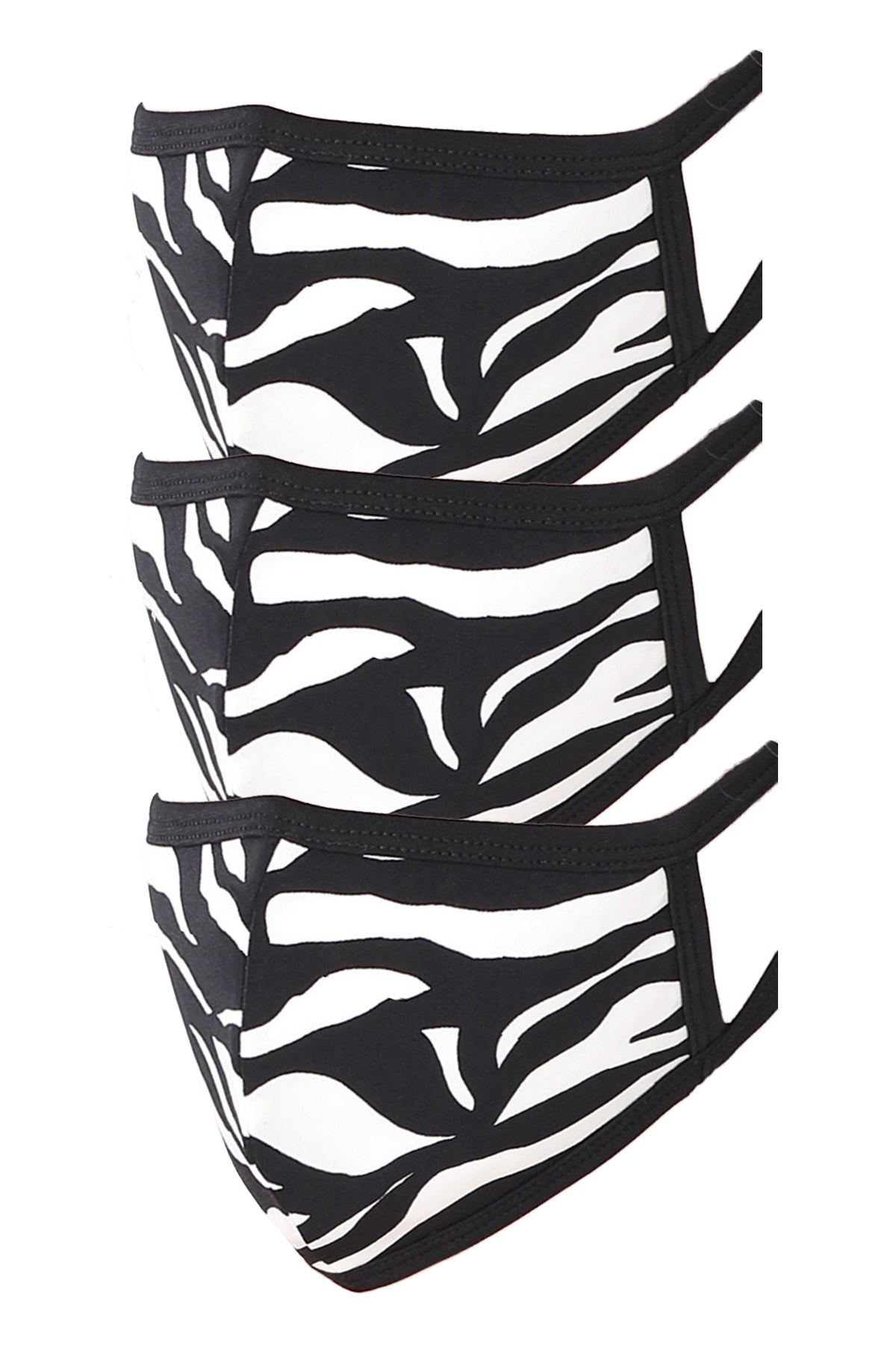3 PACK Washable Cotton MASK With Filter Pocket Zebra