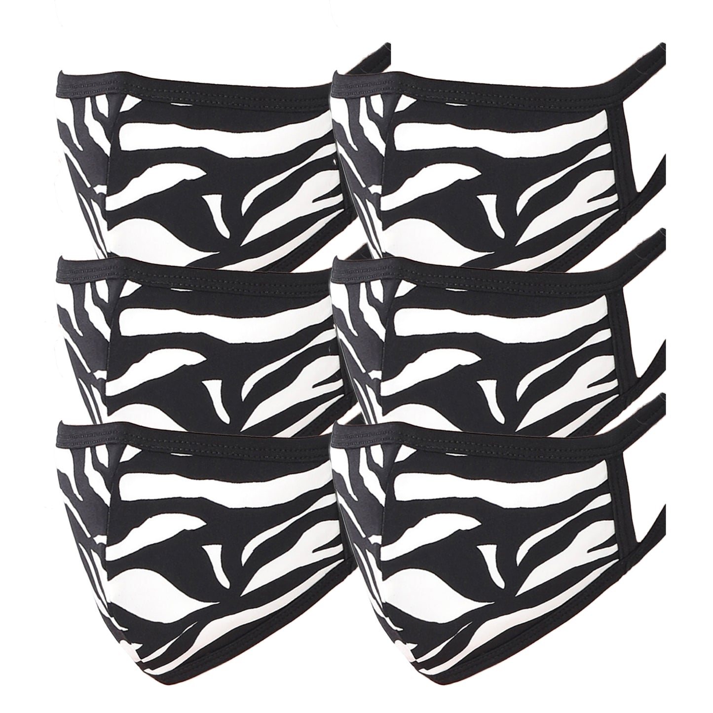 3 PACK Washable Cotton MASK With Filter Pocket Zebra