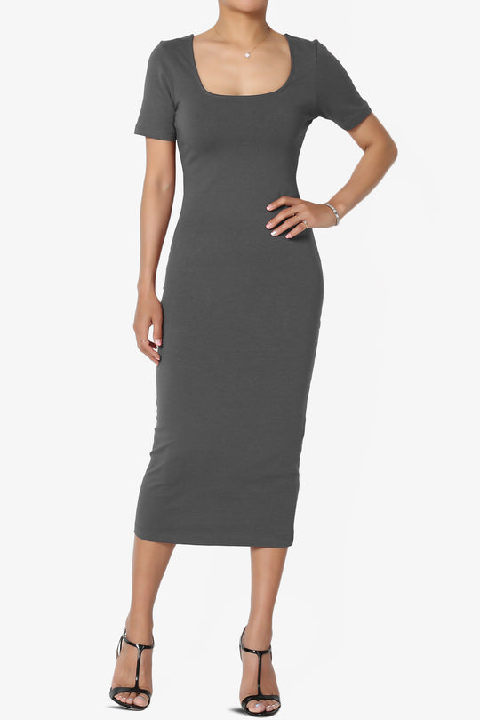 Fontella Short Sleeve Square Neck Bodycon Dress