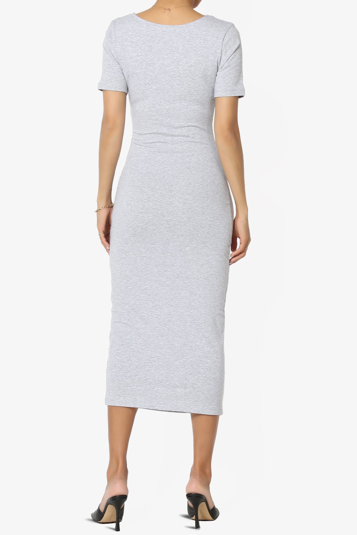 Fontella Short Sleeve Square Neck Bodycon Dress