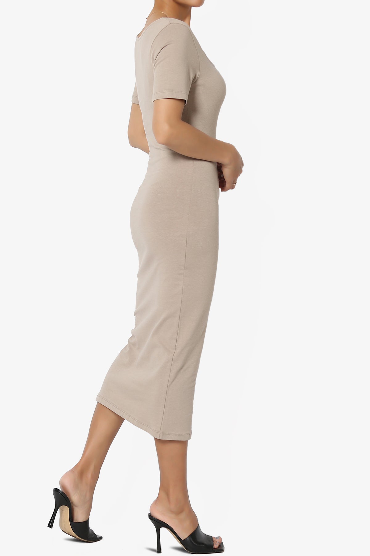 Fontella Short Sleeve Square Neck Bodycon Dress