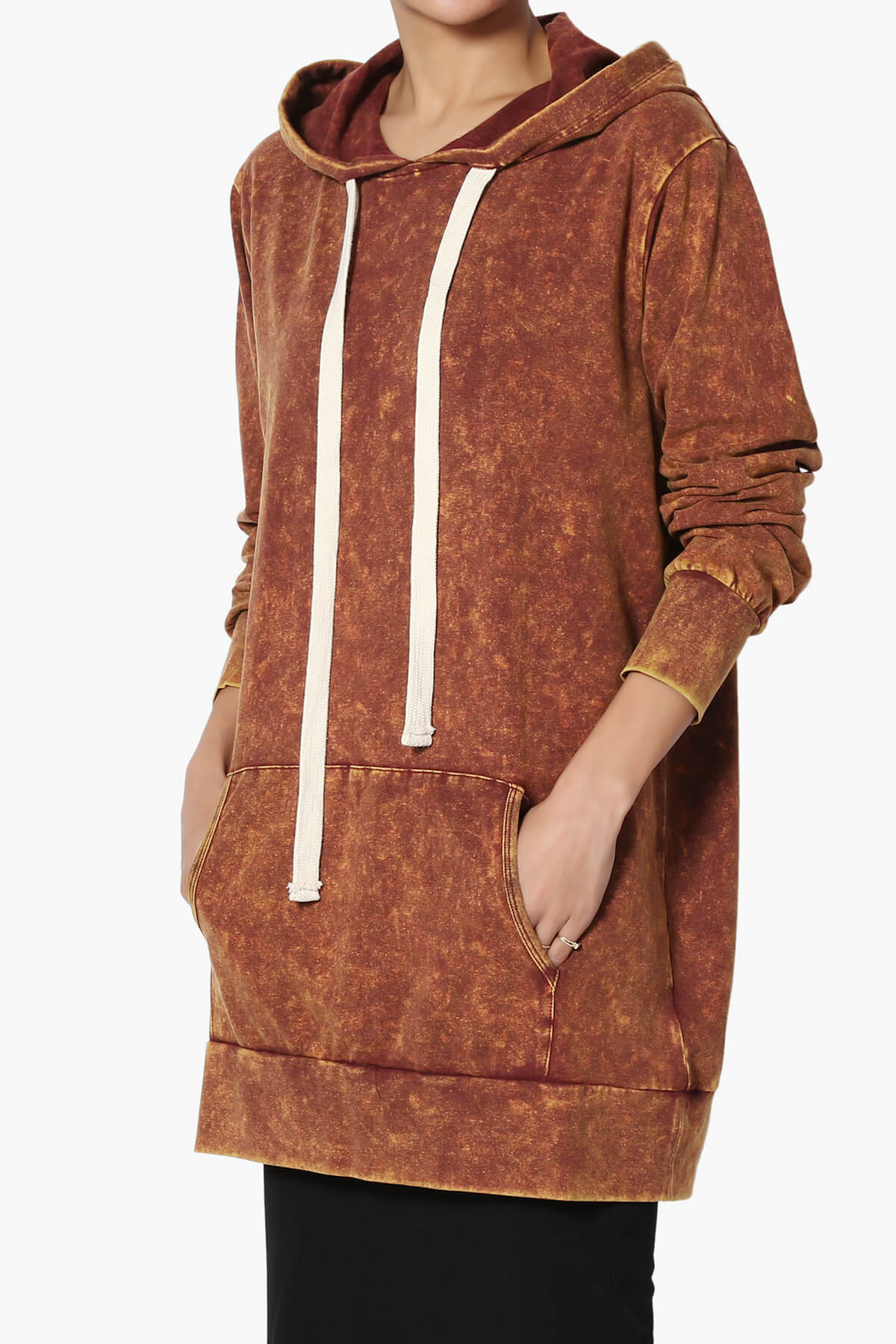 Trophy Acid Wash Hoodie Tunic GOLDEN MUSTARD_3