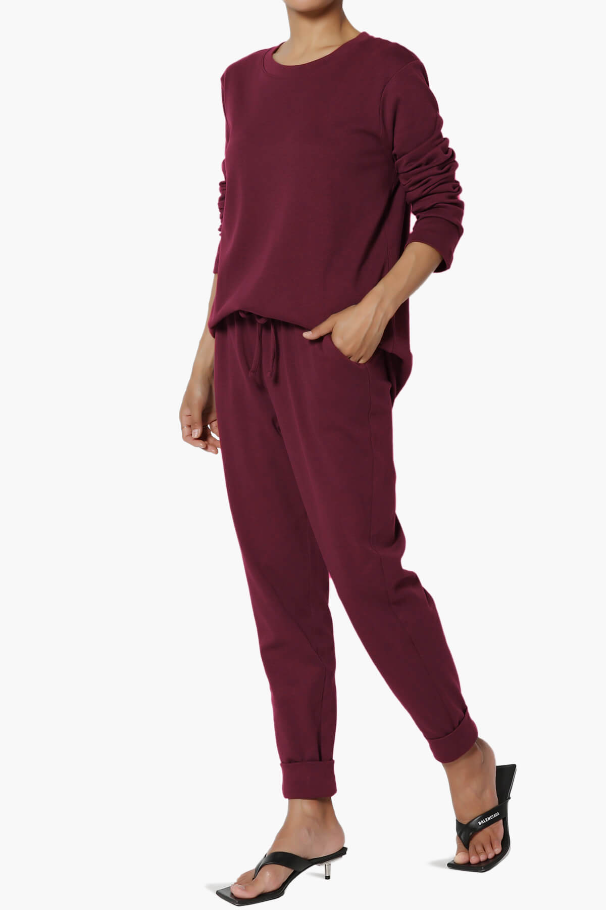 Gibbs Long Sleeve T-Shirt & Jogger Set DARK BURGUNDY_3